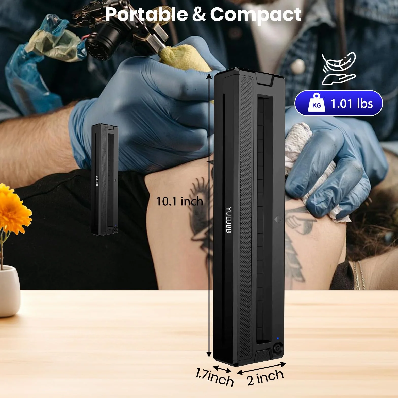 Imprimante de Pochoirs de Tatouage, Transfert Thermique Bluetooth, Compatible Smartphone et Ordinateur