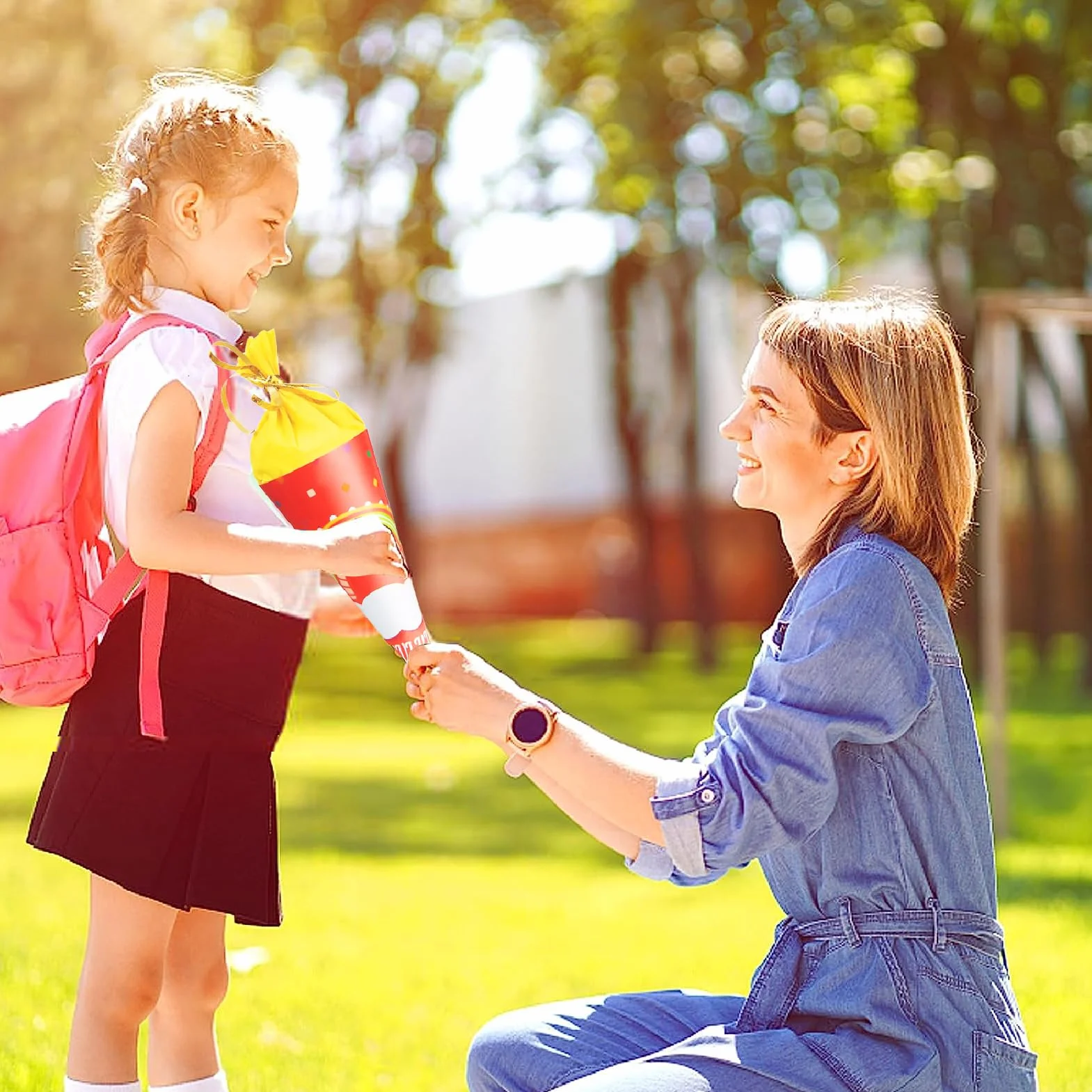 ANROI Ensemble de 18 Sacs de rentrée personnalisés 25 cm pour enfants
