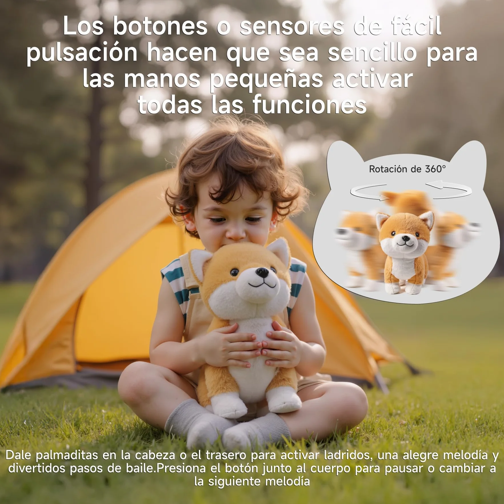 Chien en Peluche Interactif Qui Aboie et Chante, Jouet Électronique Réaliste pour Enfants