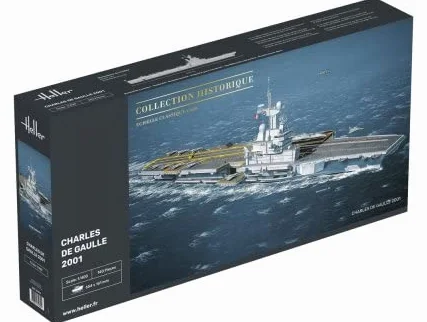 Maquette bateau porte-avions Charles de Gaulle 2001 échelle 1/400 140 pièces set collection historique