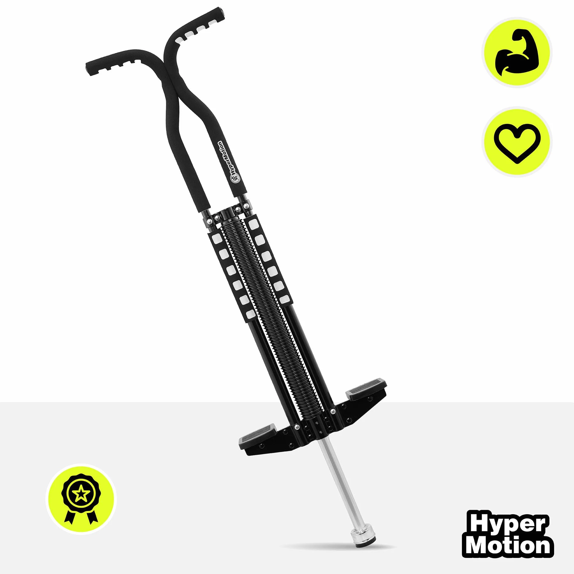 HyperMotion POGO Bâton Sauteur Jeunes 9-14 Ans Appareil Entraînement 50 kg Structure Légère 2,35 kg Mécanisme Ressort Noir