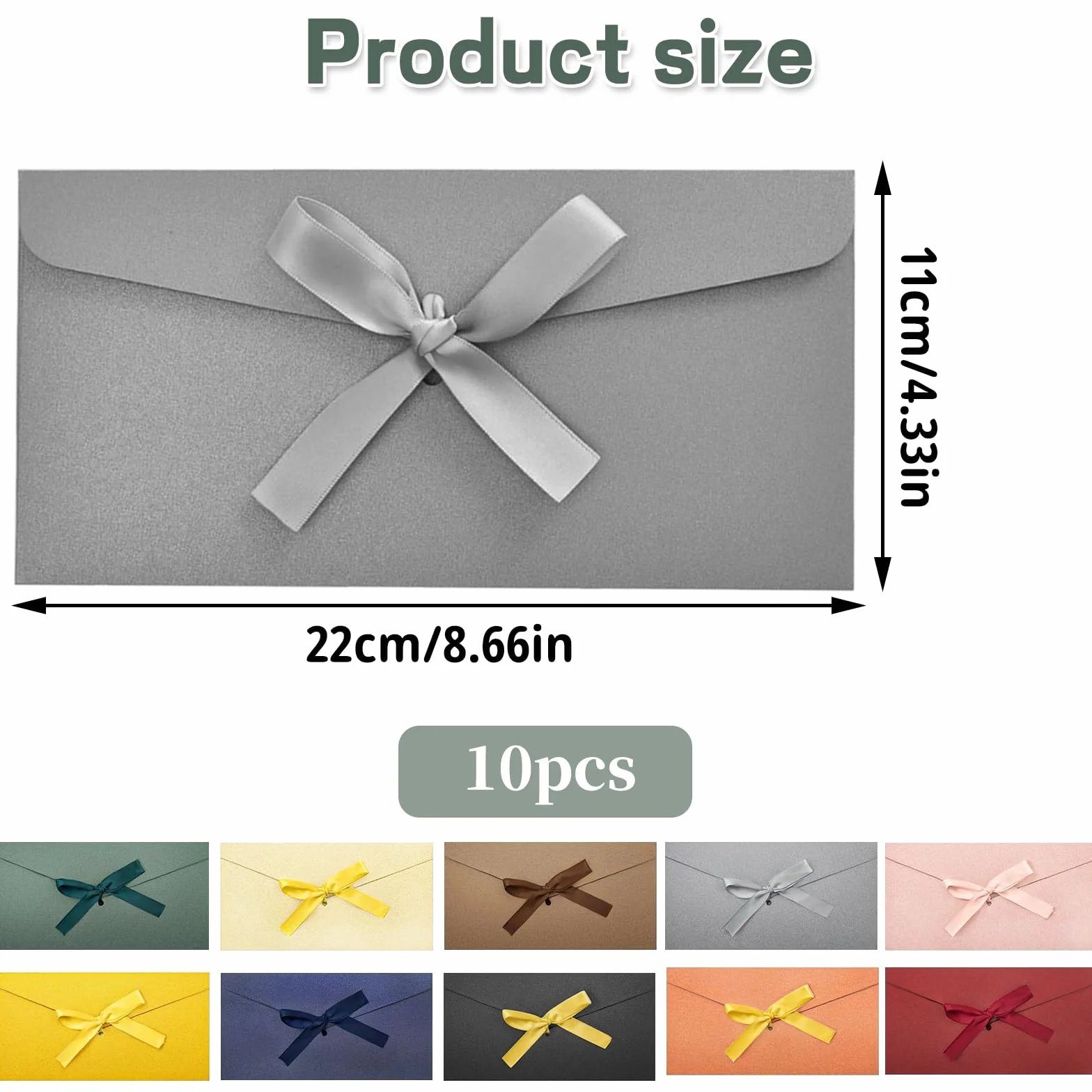 SUPGOD 10 Pcs Enveloppes Rétro Colorées en Papier Kraft avec Ruban pour Cadeau Noel