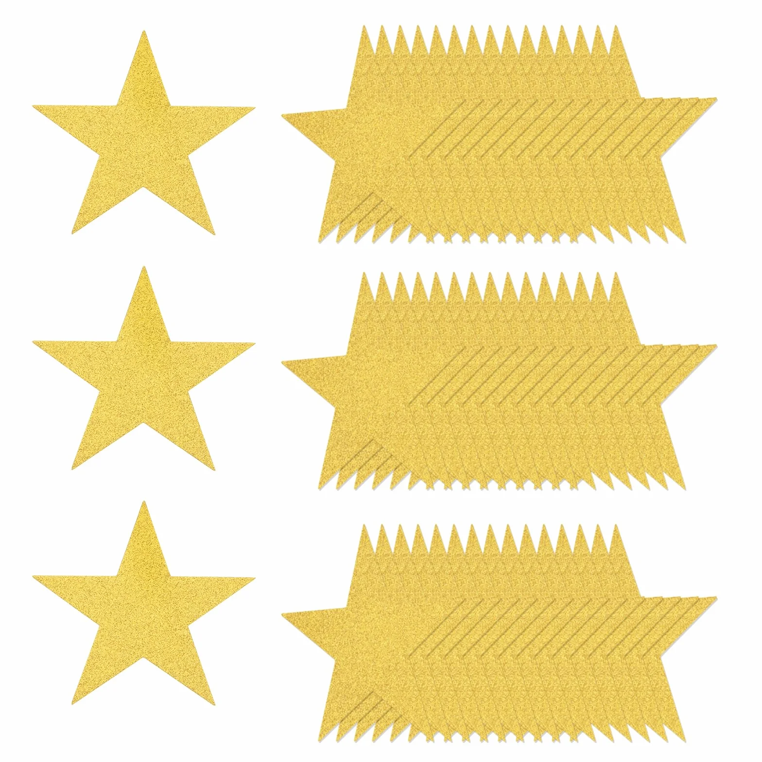 QUARKZMAN 50 Pcs Confettis Étoiles Pailletées 5 Pouces Décoration de Fête Doré