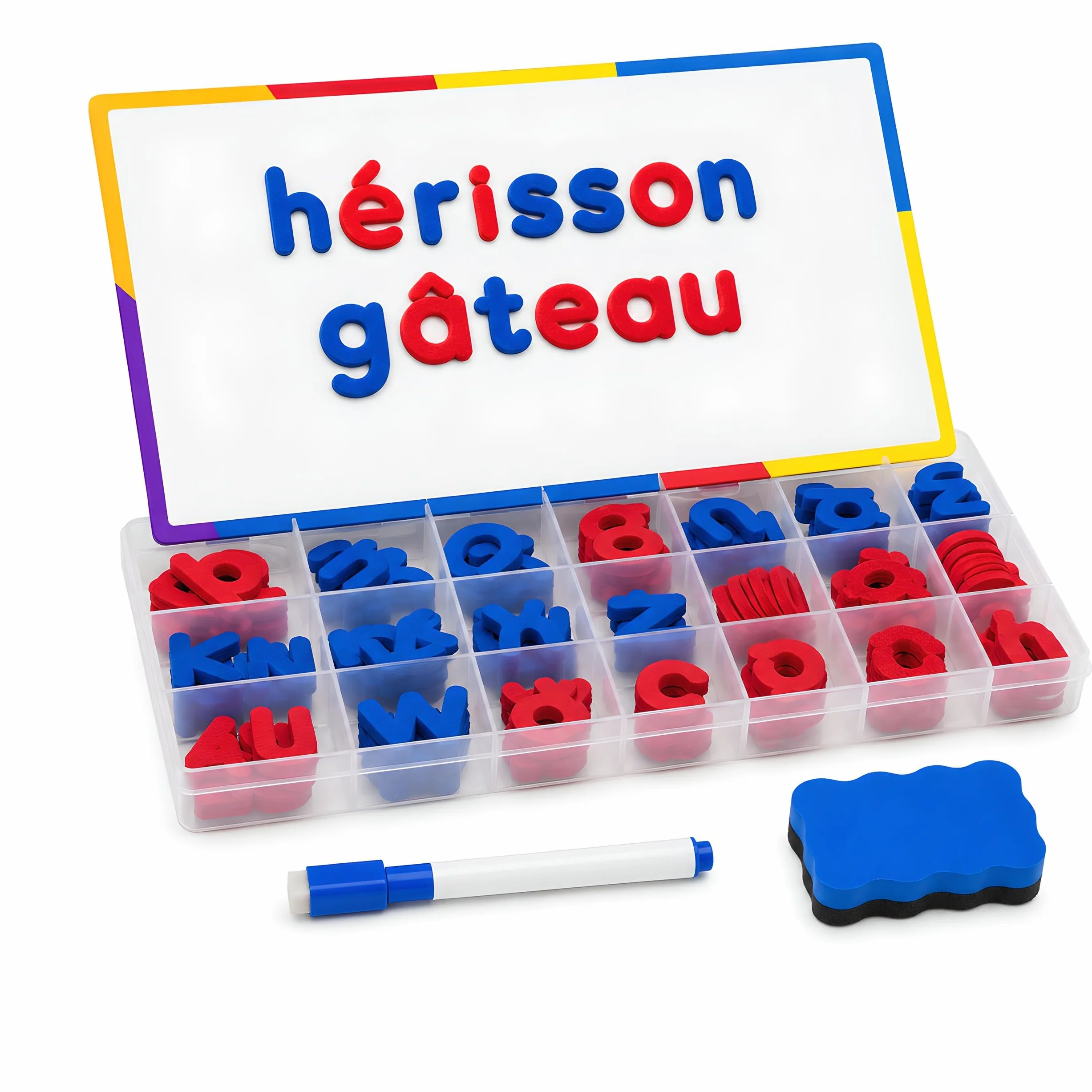 240 Lettres Magnétiques Françaises – Alphabet Coloré pour Phonétique et Écriture, Tableau, Réfrigérateur