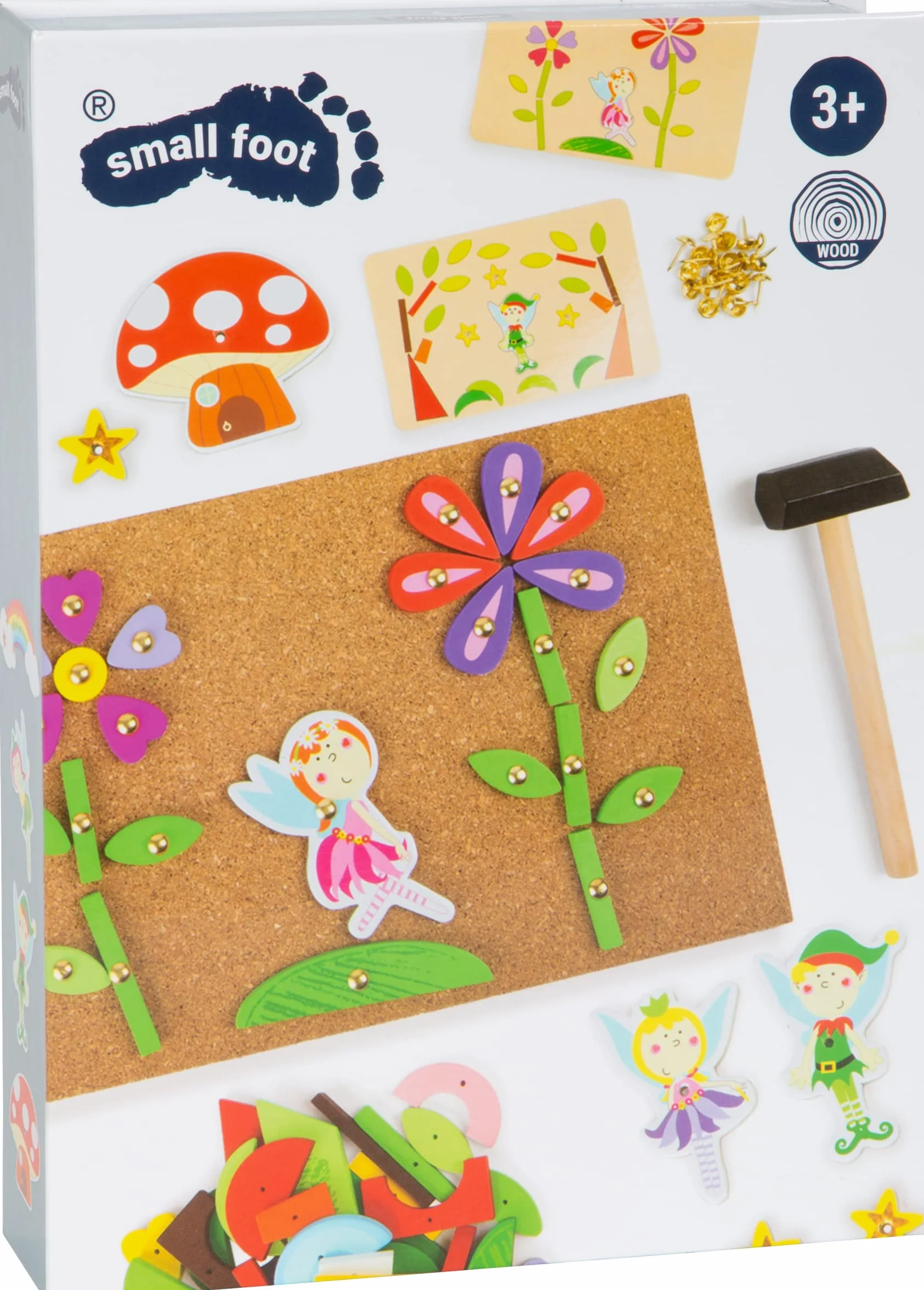 Small Foot 10227 Jeu de Marteau Fée en Bois Tableau Liège Motifs Fées Marteler 6 Ans