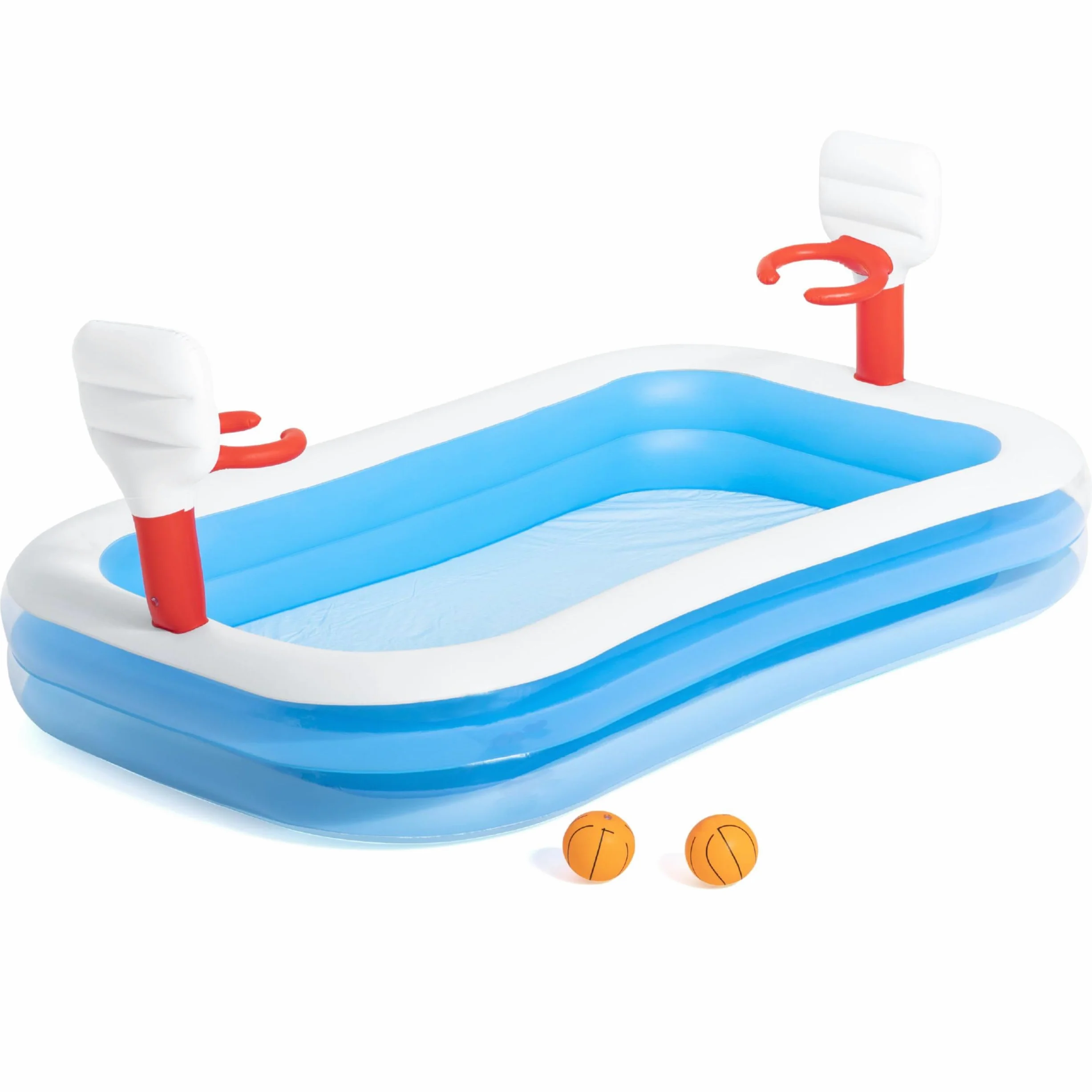 Bestway 54122 Piscine Gonflable Rectangulaire avec Buts de Basket 2 Boudins 251 X 168 X 102 cm