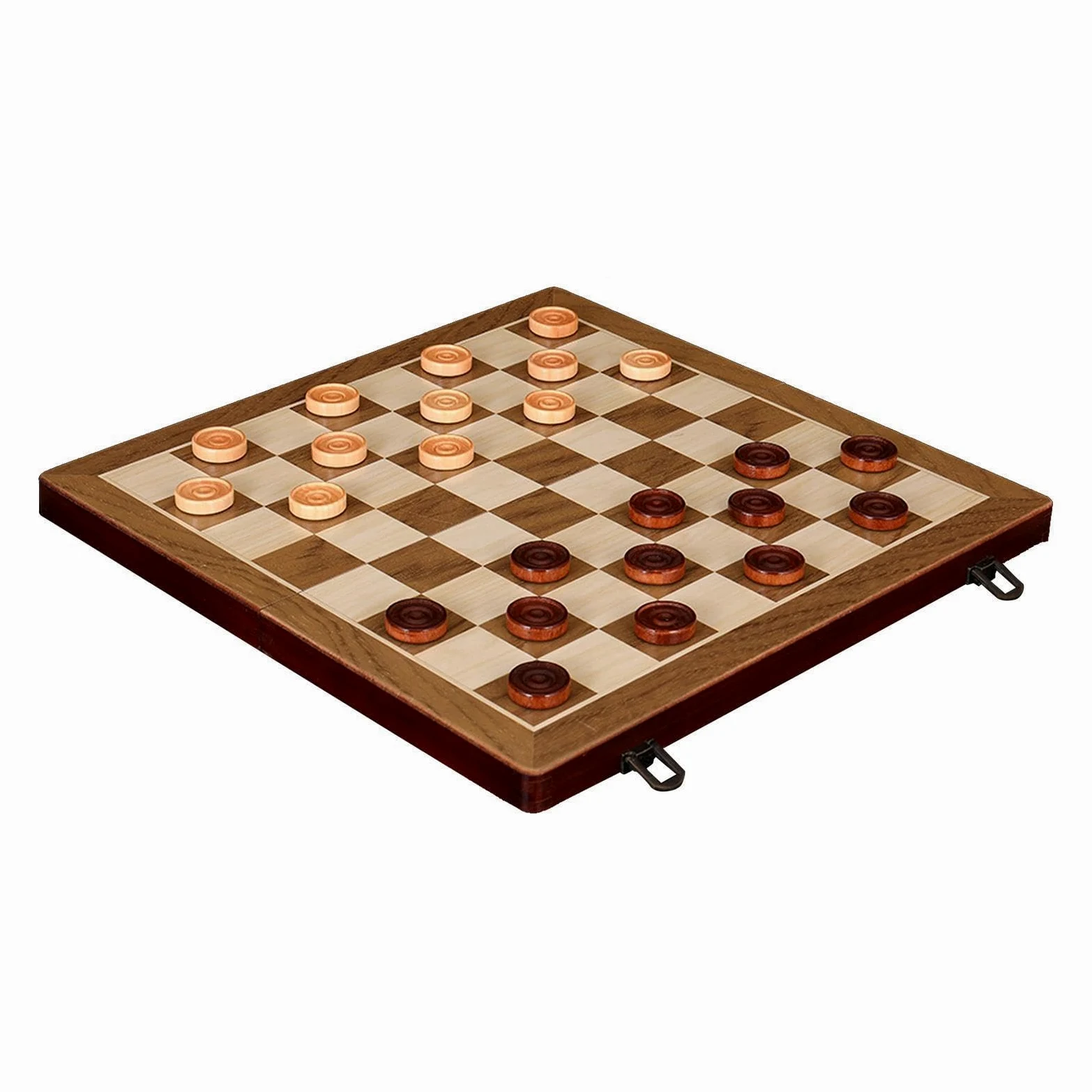 Jeu de société en Bois (échecs et Dames) - Format Compact - Idéal pour Le Camping - Fabrication Artisanale - Stratégie captivante Entre Joueurs -