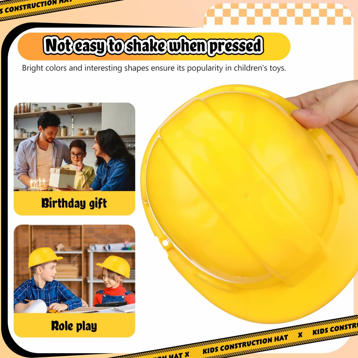 Gatuida 2 Pièces Casques de Construction Plastique pour Enfant Jeu de Rôle Fête Chantier