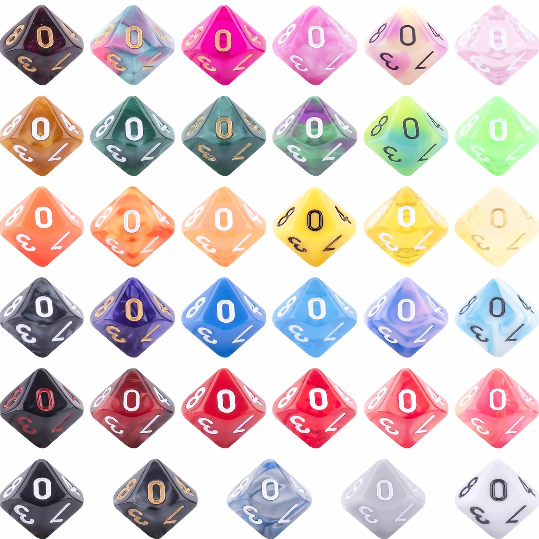 SIQUK 35 Pièces Dés Polyédriques Jeu de Dés 10 Faces Multicolore pour DND RPG