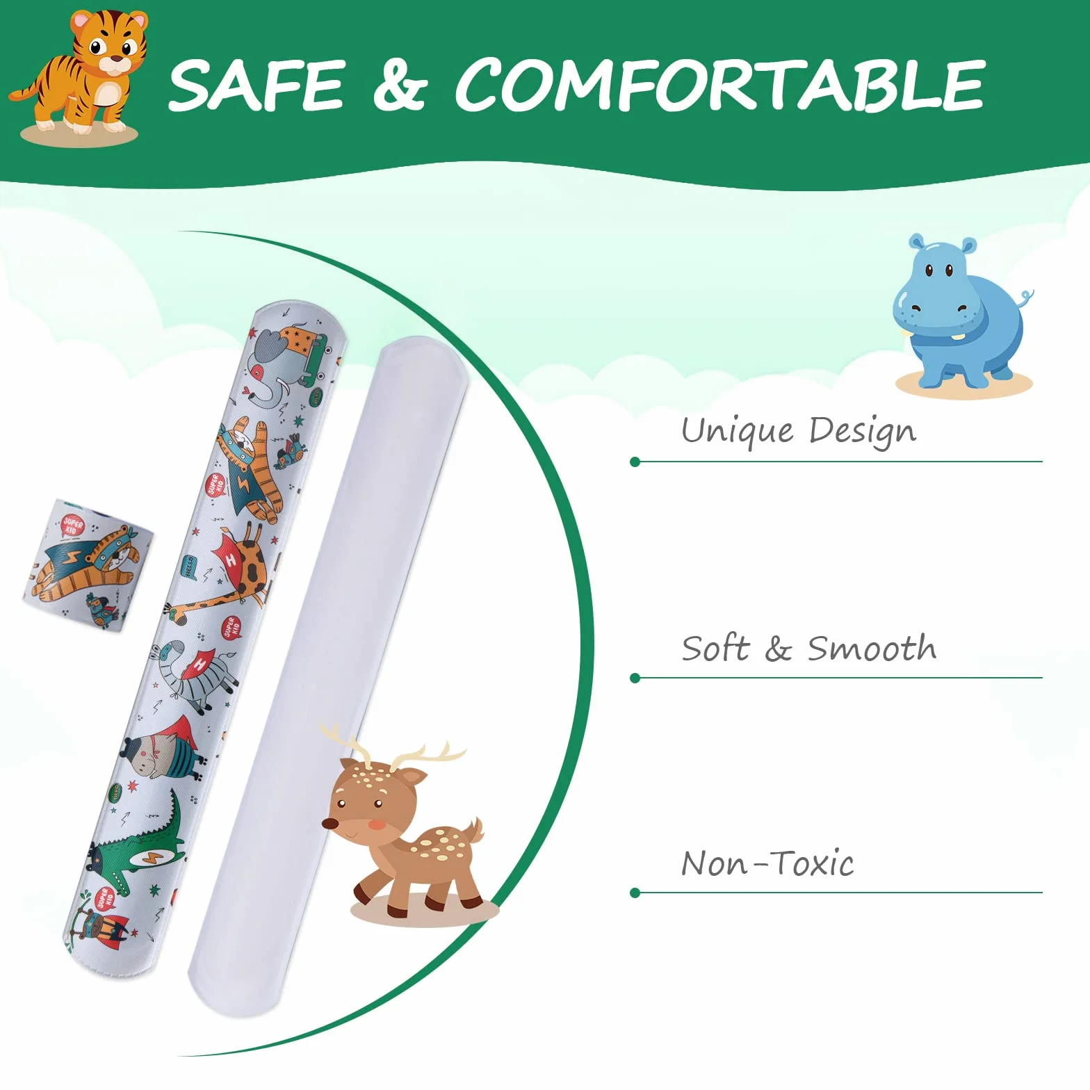flintronic 30pcs Slap Bracelets à Claquer, Slap Bandes Multicolores pour Enfants