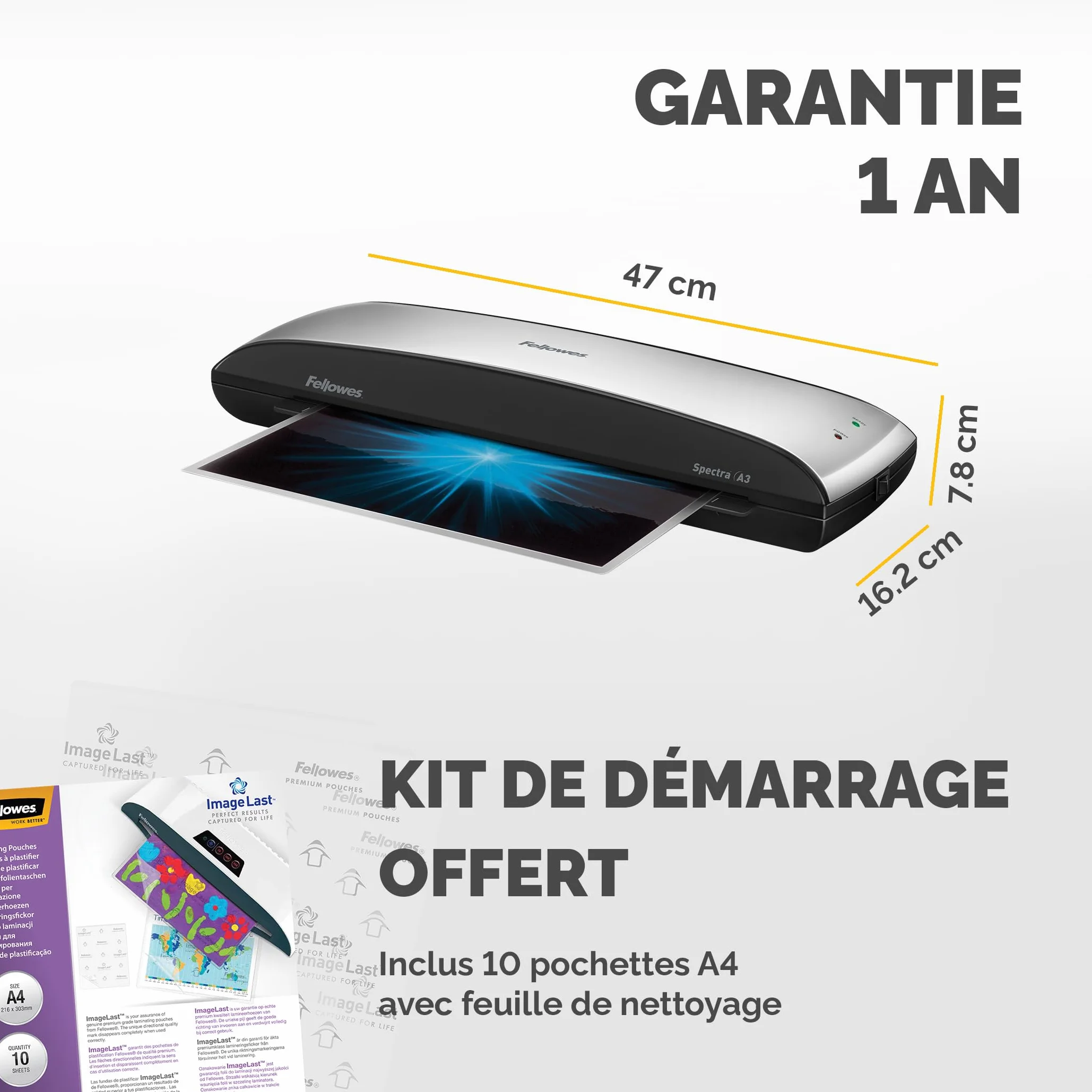 Fellowes Spectra Plastifieuse A3 125 Microns Anti-Bourrage