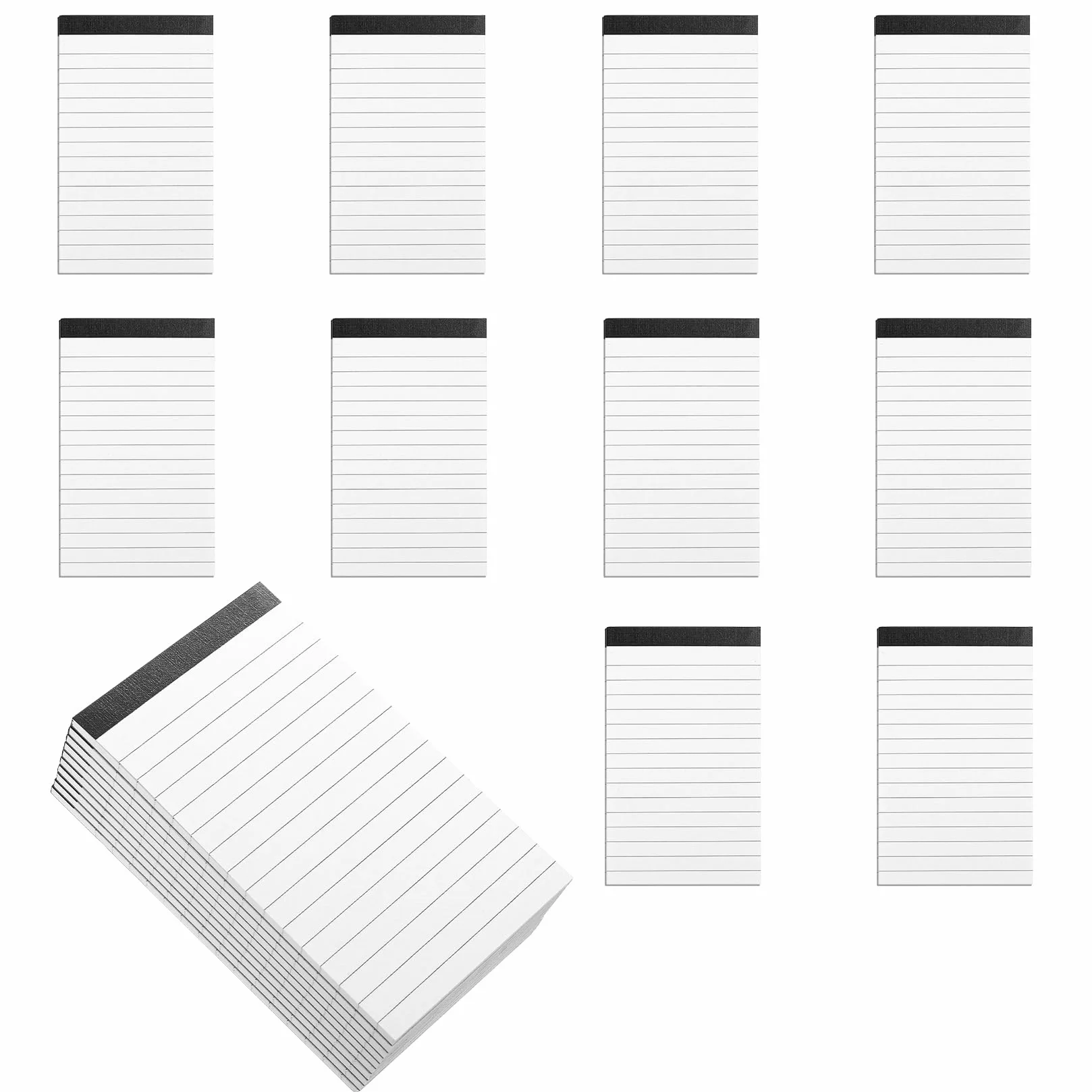 Lot de 10 blocs-notes A7 ligné - Carnets de courses - Planificateur hebdomadaire 30 feuilles