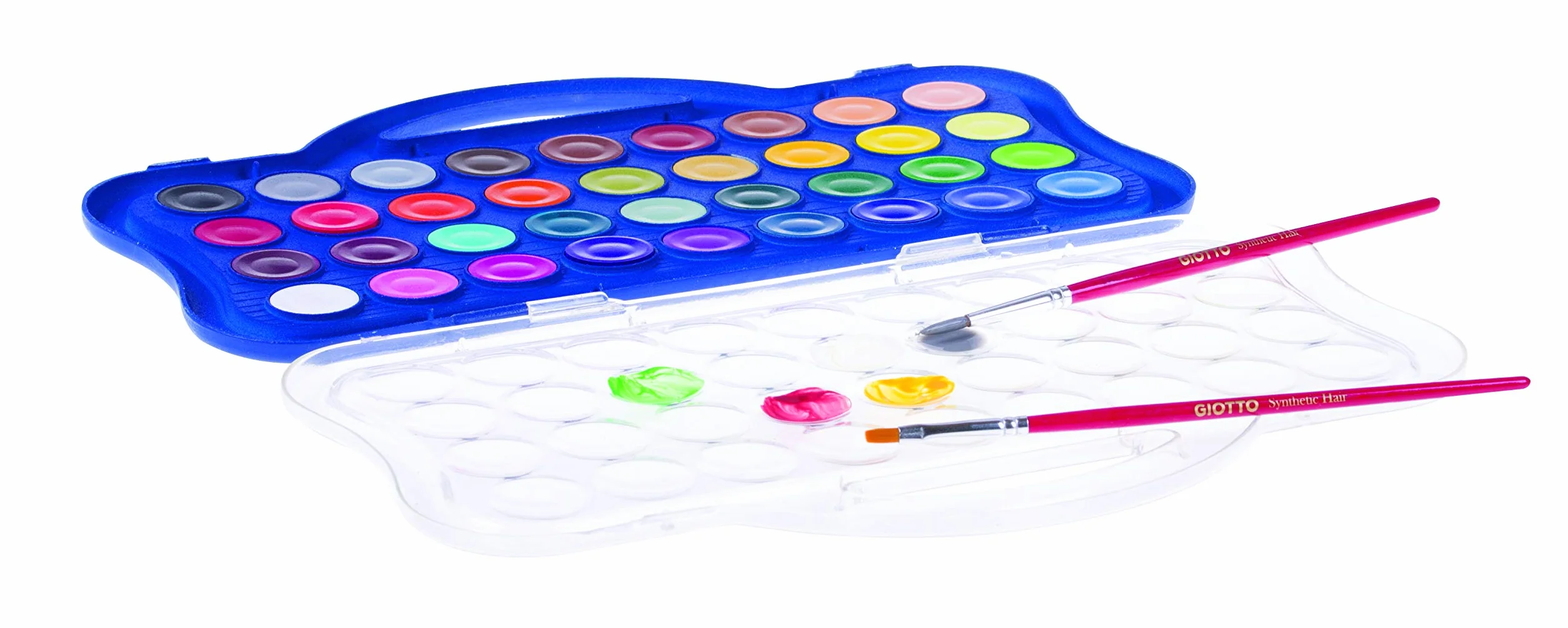 GIOTTO Acquerelli Mini Boîte de 36 Pastilles de Gouache avec Pinceau