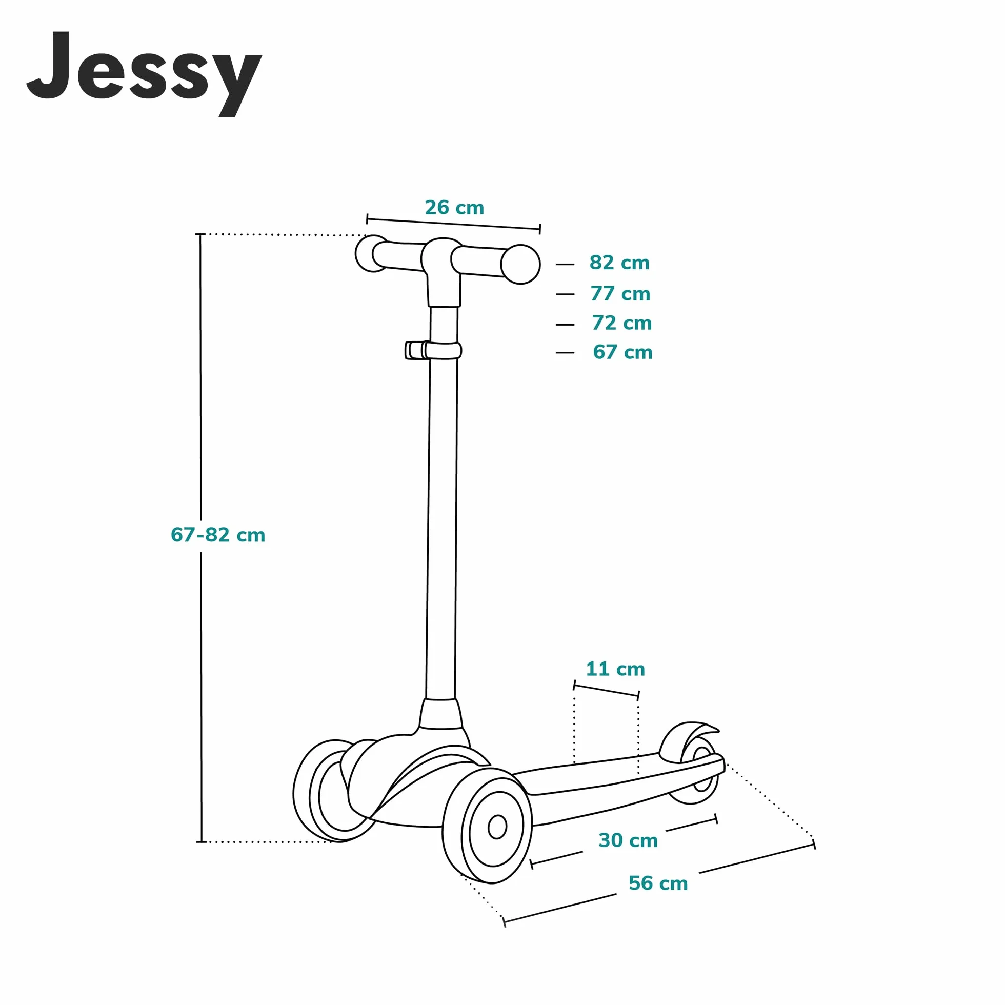 LIONELO Jessy Trottinette d'équilibre 3 Roues Enfants 3-50 kg avec Roues LED, Réglable en Hauteur, Rose