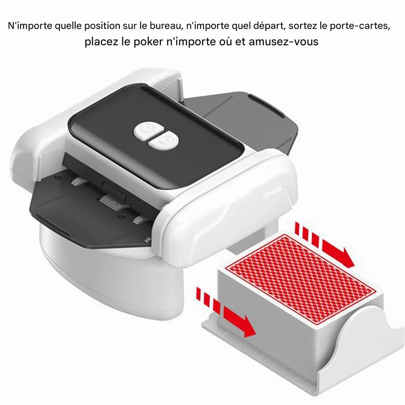 Distributeur Automatique de Cartes Mélangeur de Cartes à pour 1 à 2 Paquets | 2 Modes Silencieux Rechargeable pour x de Société Cartes à Jouer Poker Blackjack