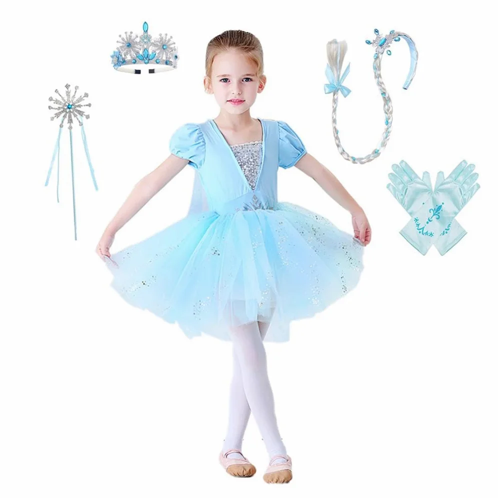 Lito Angels Robe Ballet Tutu de Princesse pour Enfants Filles, Justaucorps Danse Deguisement Costume de Ballerine, Taille 2-8 ans
