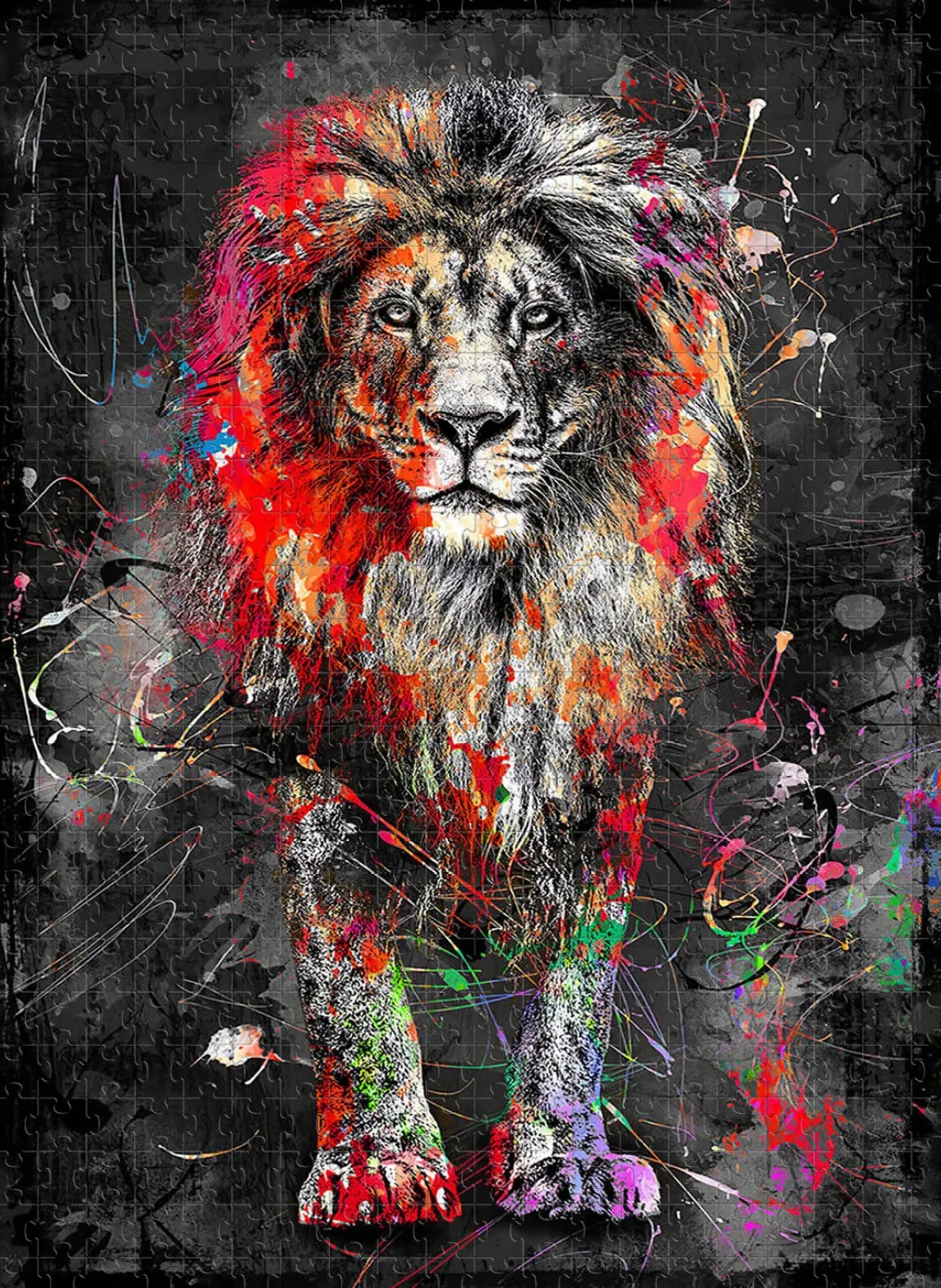 Puzzle de 3000 pièces Doodle Cadeau de Lion coloré pour Toute la Famille