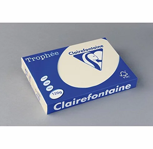 TROPHÉE Papier A4 120g 210x297 mm Lot de 3 Ramettes 250 Feuilles FSC IVOIRE