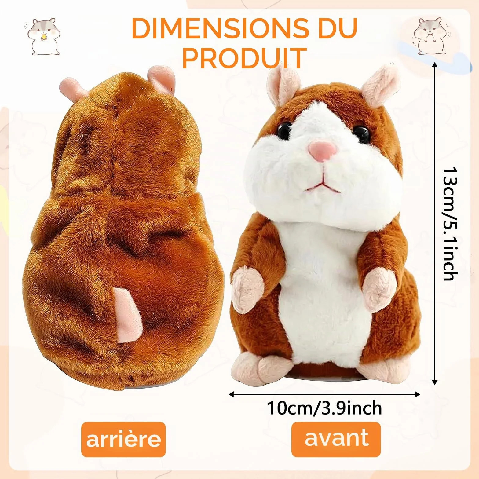 Peluche Hamster Parlant JOKILY Répète Paroles Enfant