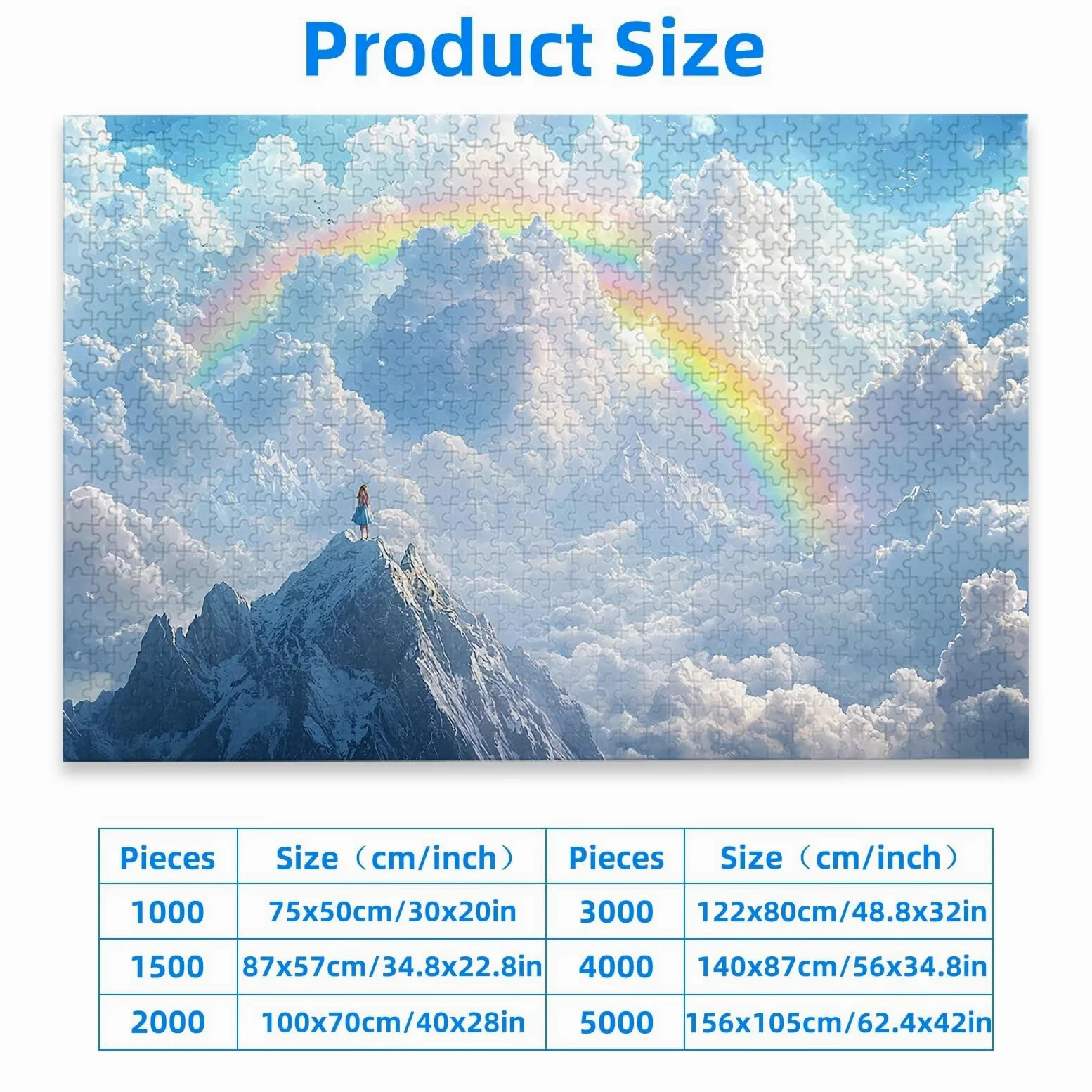 Puzzle Arc-en-Ciel 4000 Pièces Adultes, Puzzle 4000 Pièces pour Adultes et Enfants à Partir de 14 Ans, Nuage Puzzles Bois de Qualité Supérieure avec Une Boîte d'emballage Exquise, Cadeau Femme, -3247