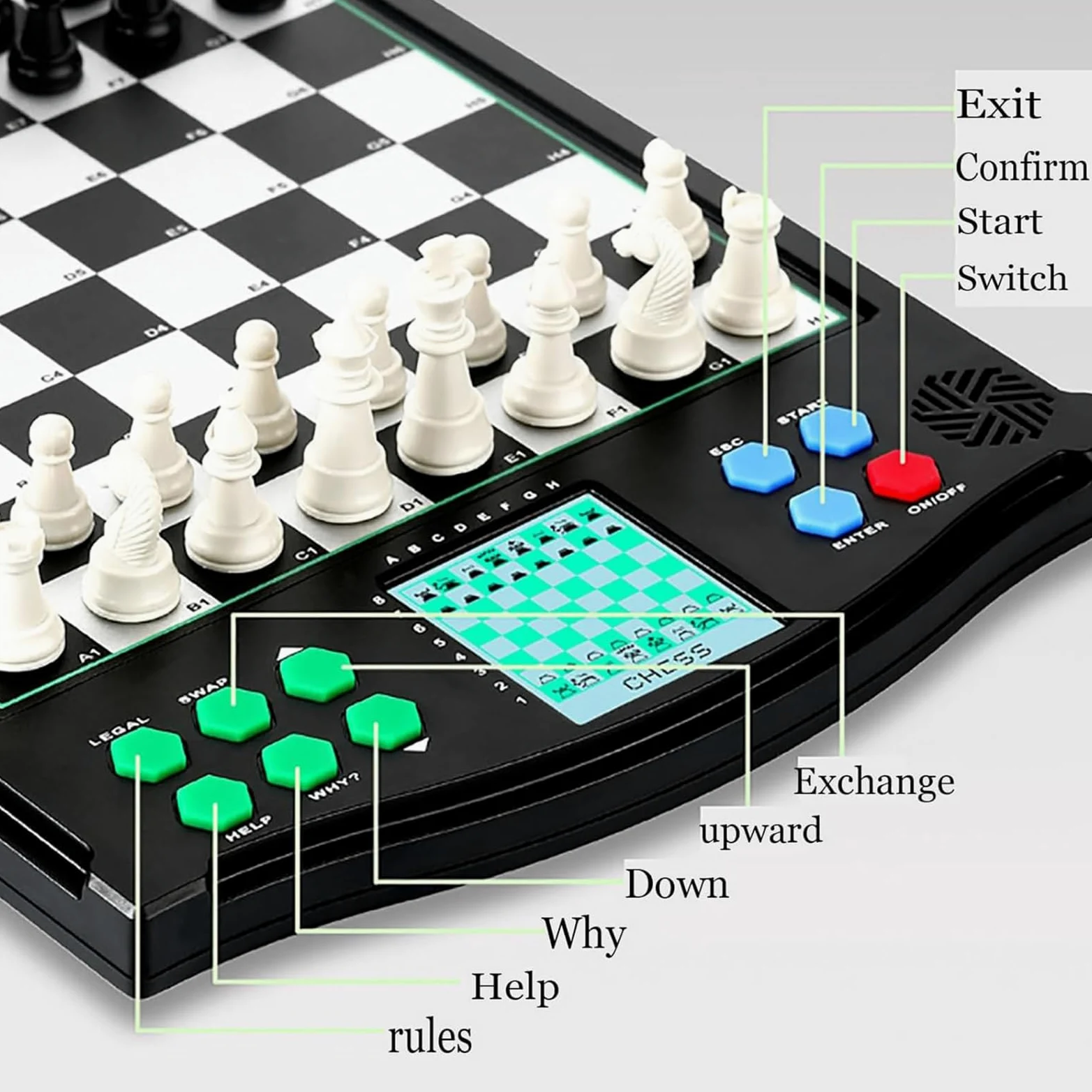 Jeu D’échecs électronique Interactif, échiquier électronique à écran Tactile, avec Affichage Intelligent, Plus De 30 Niveaux De Difficulté, Ordinateur D’échecs IA, sans Connexion Réseau