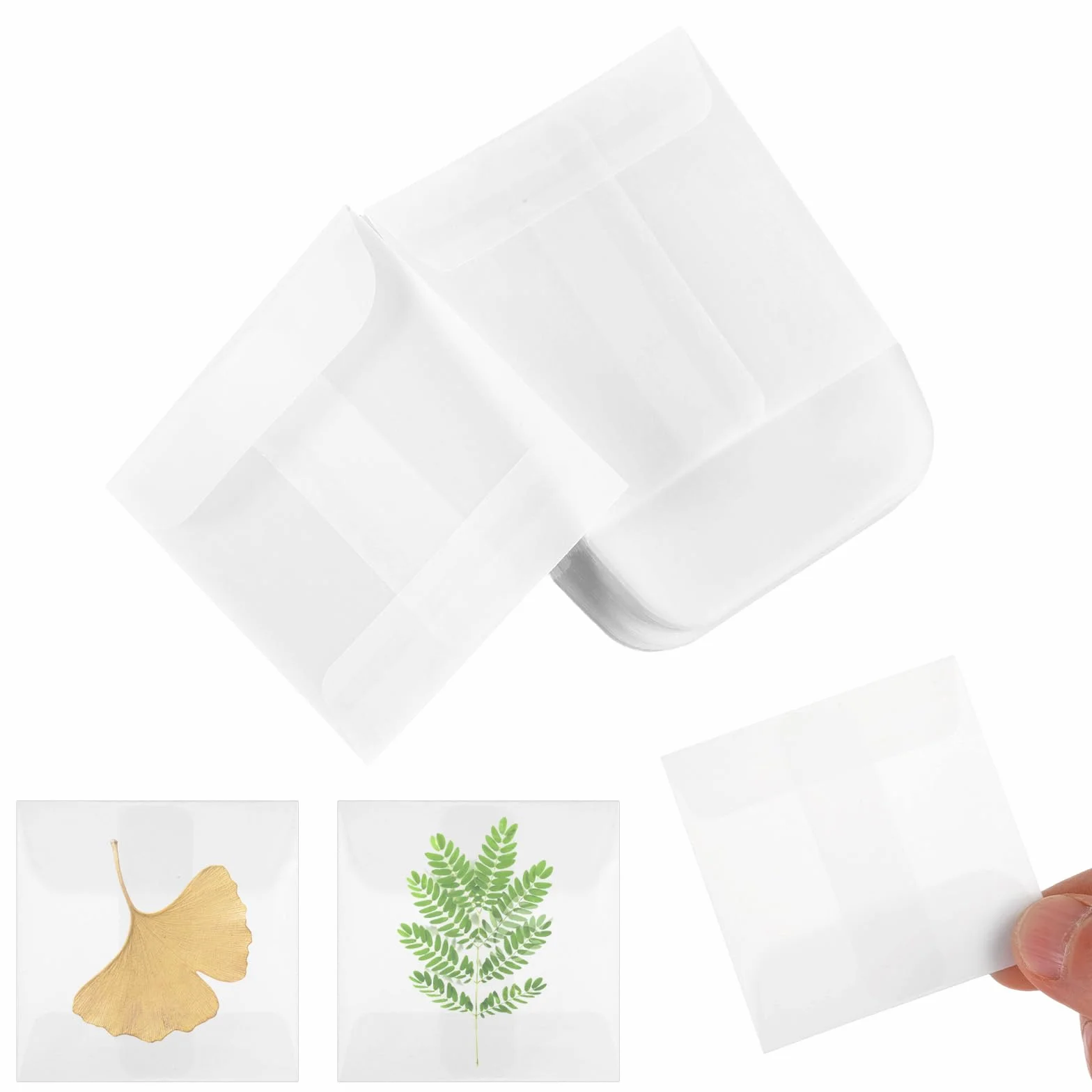 Enveloppes transparentes en verre 9,94 x 7,9 cm Lot de 50 pour timbres invitations