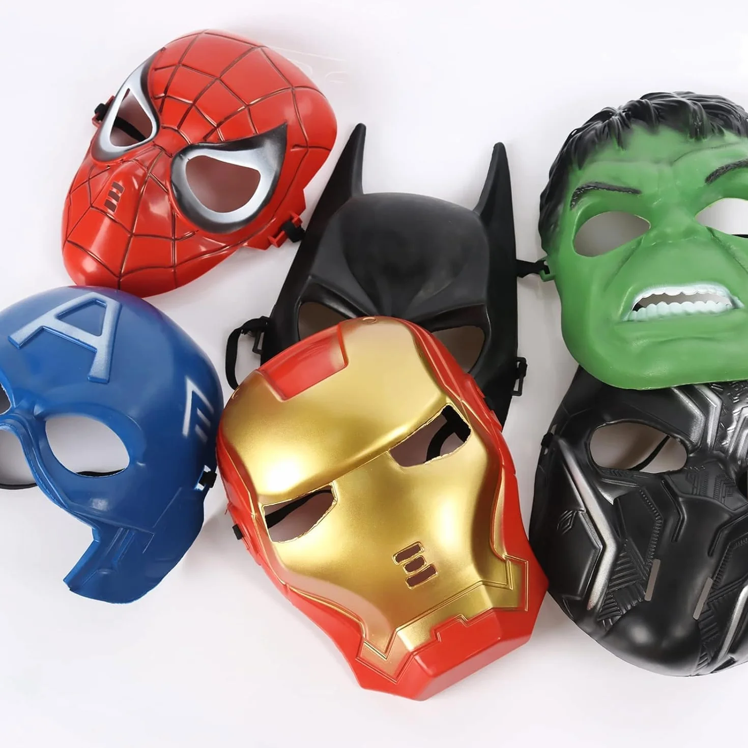 Lot de 6 masques de super-héros pour cosplay, adulte, anniversaire, carnaval