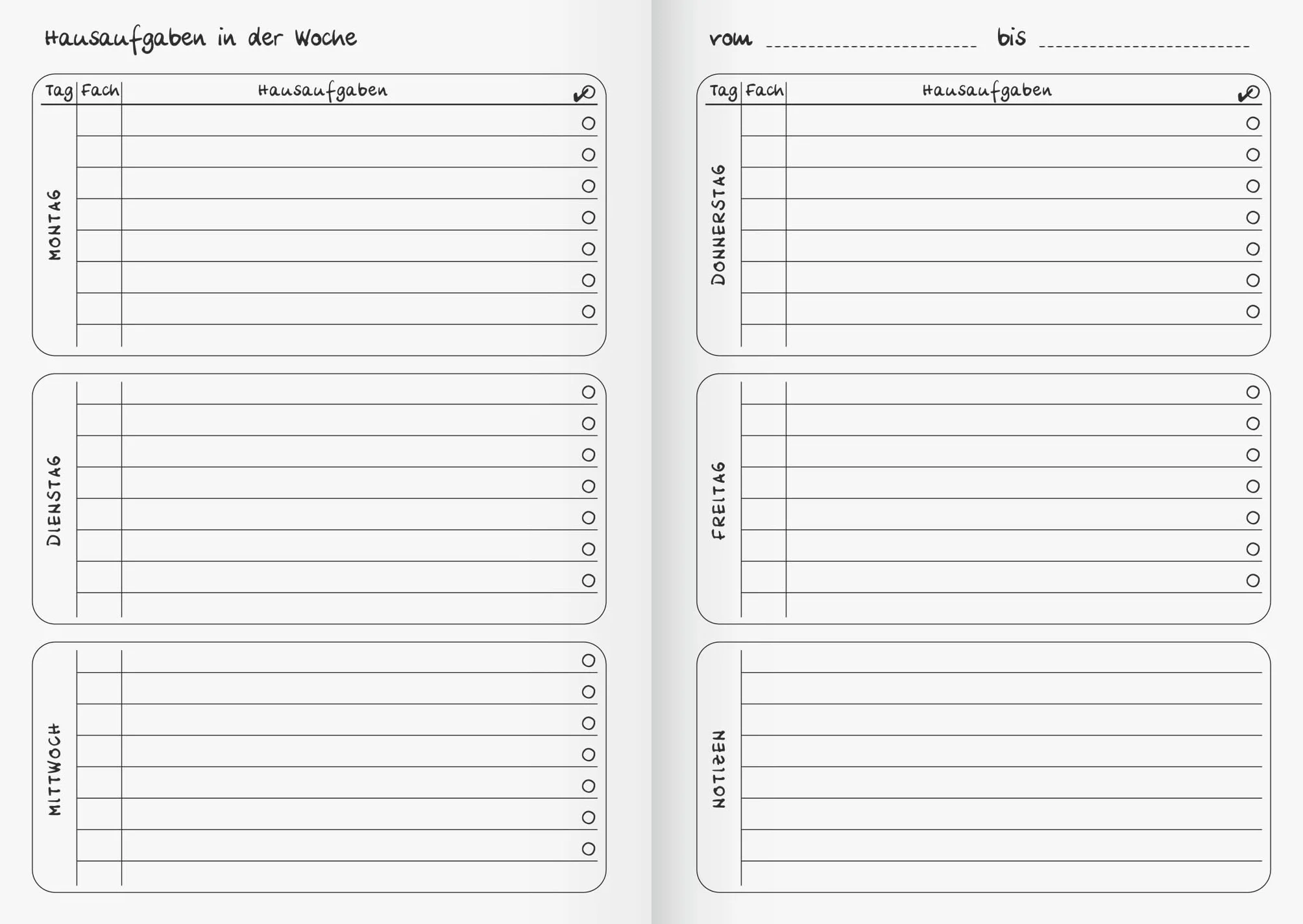 Fontaine Cahier de texte A5 24 feuilles Rouge