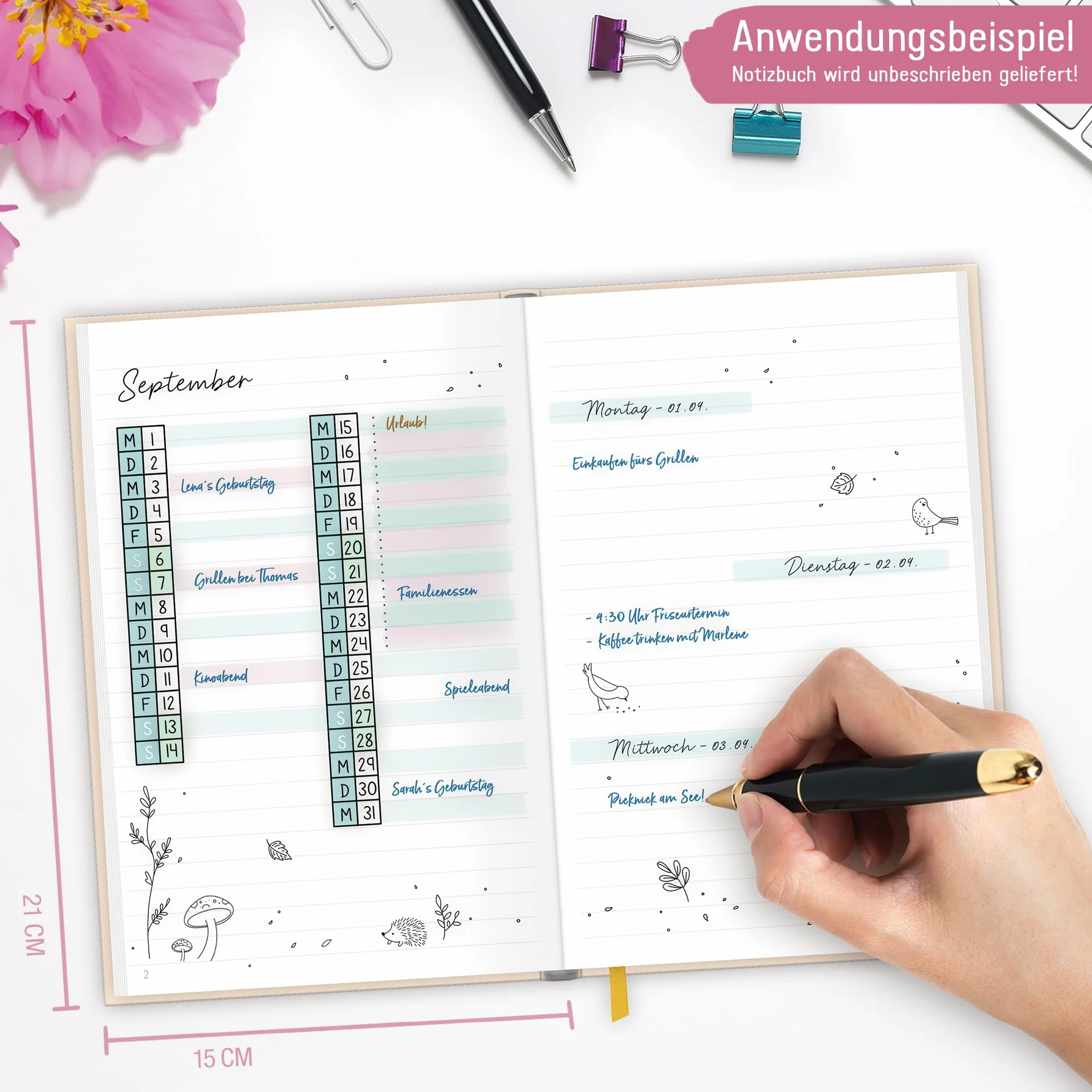Carnet de notes A5 ligné Trendstuff by Häfft 124 pages journal intime