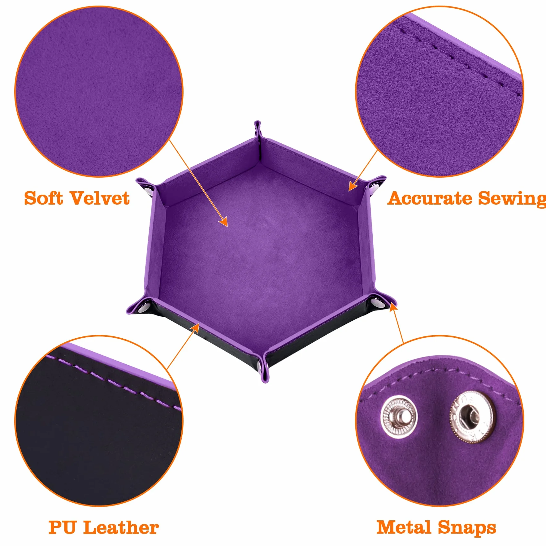 SIQUK 2 Pièces Plateau de Dés Pliable Cuir Velours pour Jeux de Table DND RPG (Violet, Bleu Ciel)