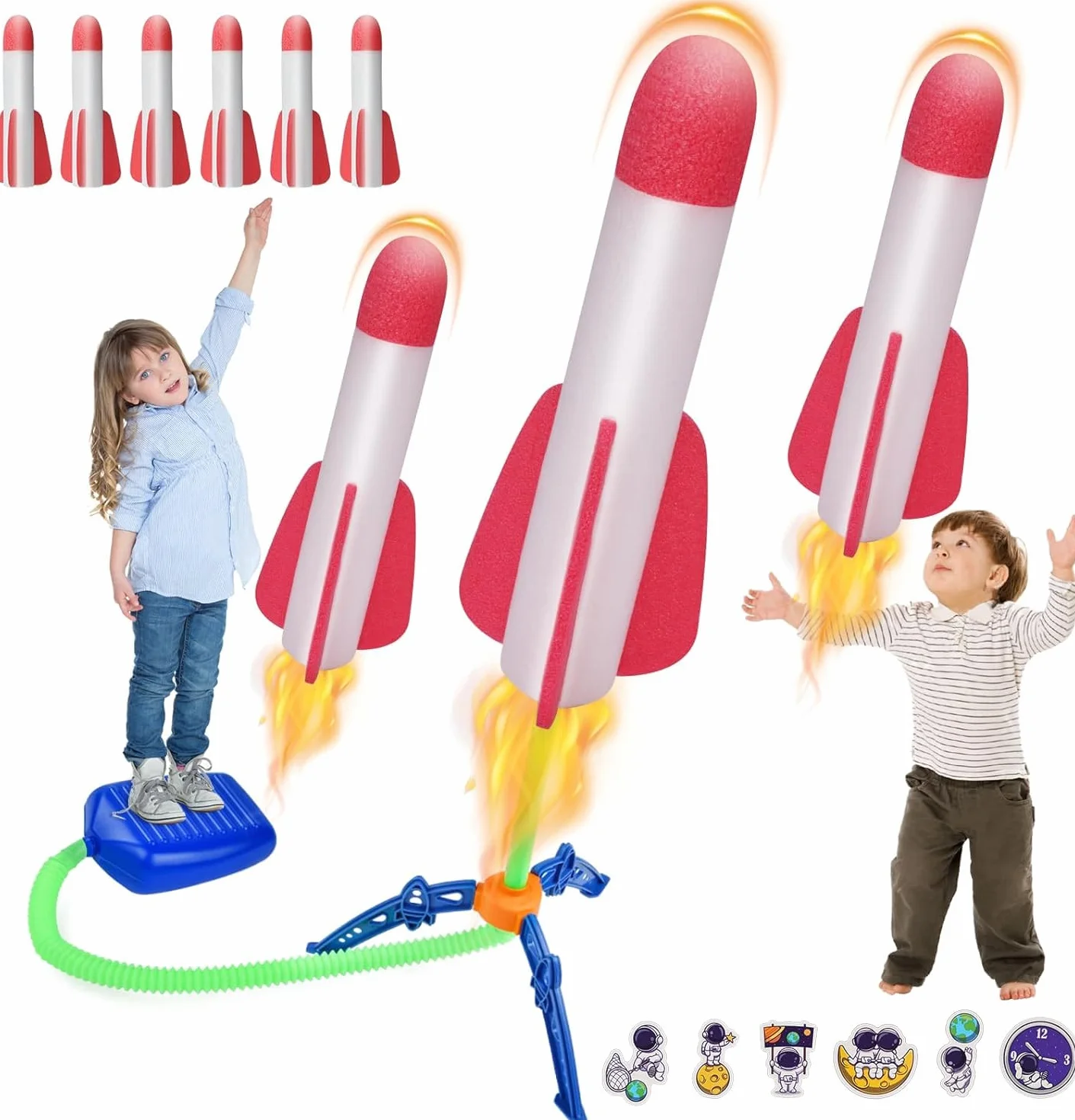 Lanceur de fusée en mousse pour enfants 3-12 ans jouet d'extérieur