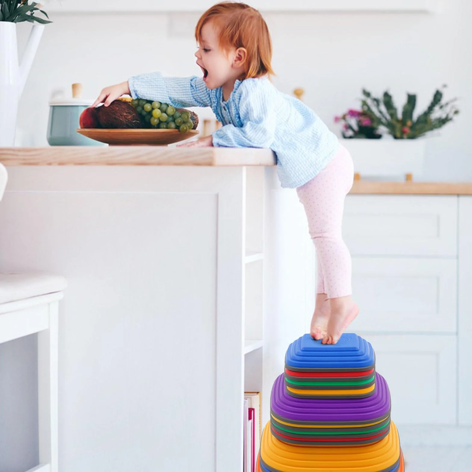 Pierres D'équilibre pour Enfants Antidérapant Parcours de Motricité Intérieur Extérieur Balance Stepping Stones