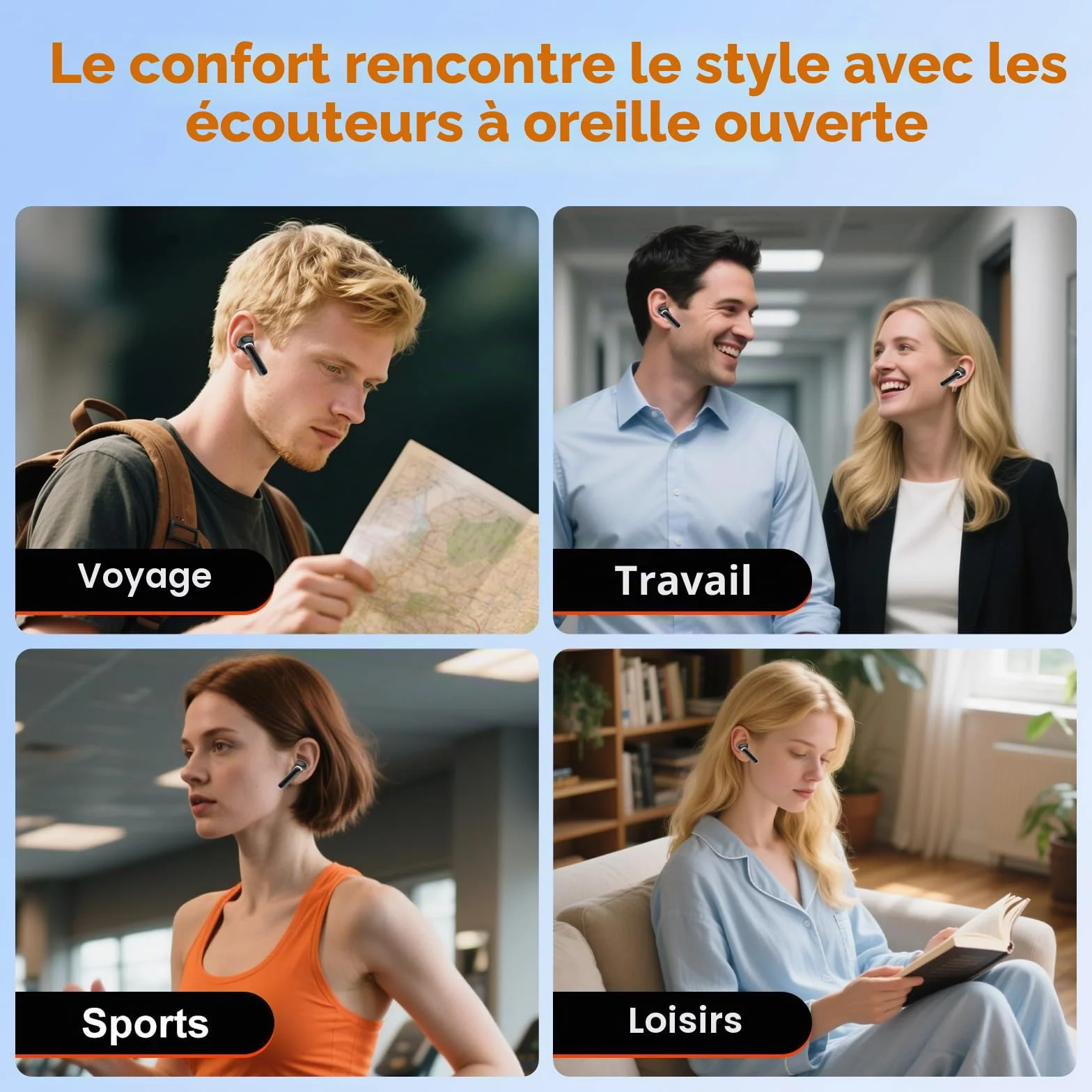 Ecouteur Traducteur Instantané 3-en-1, Traducteur Vocal 150 Langues Temps réel ANC Bluetooth 5.4, Basses améliorée, Ajustement sûr Course à Pied