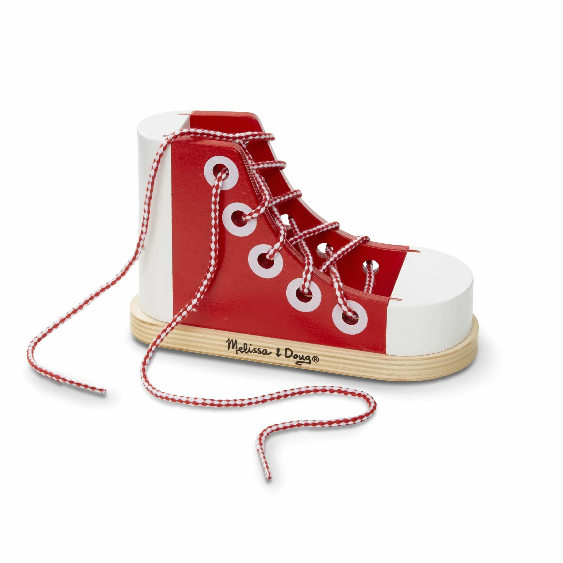 Melissa & Doug Chaussure À Lacer Jouet en Bois Apprendre À Faire Ses Lacets Cadeau Enfant 3 Ans