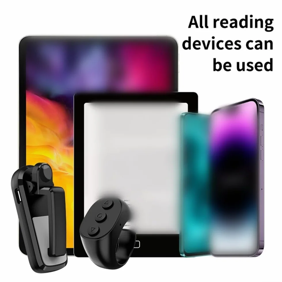 Retourneur de page sans fil pour Kindle, portée 5 m, JX-07 noir