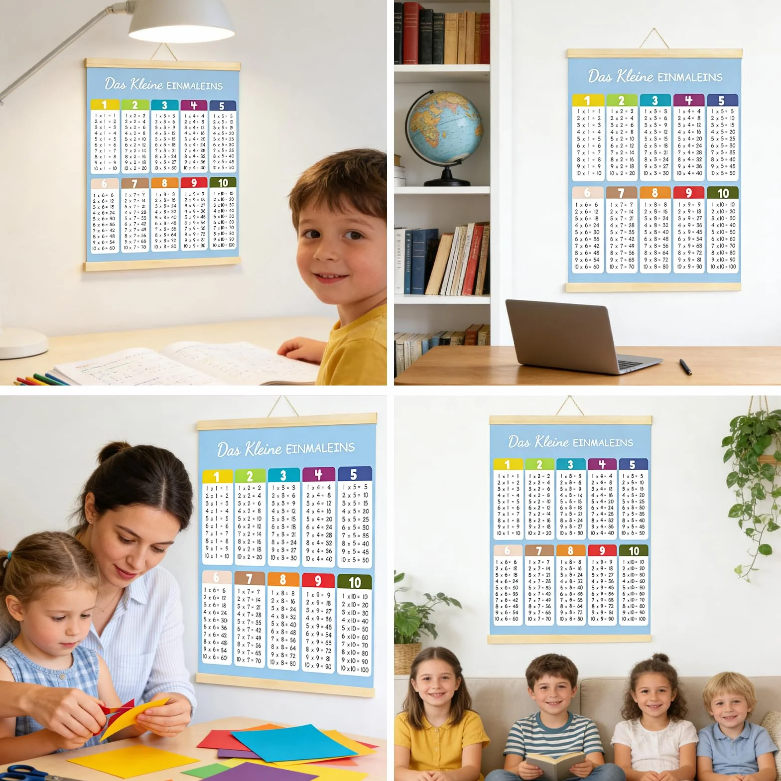 Table de Multiplication Affiche Murale Outils d'Apprentissage pour Enfants 30 x 40cm