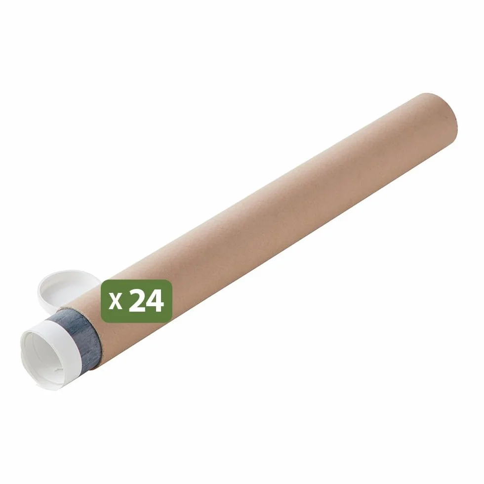 Pack and Move Lot 24 tubes expédition emballage ø6 x 50 cm pour affiche poster avec capuchon