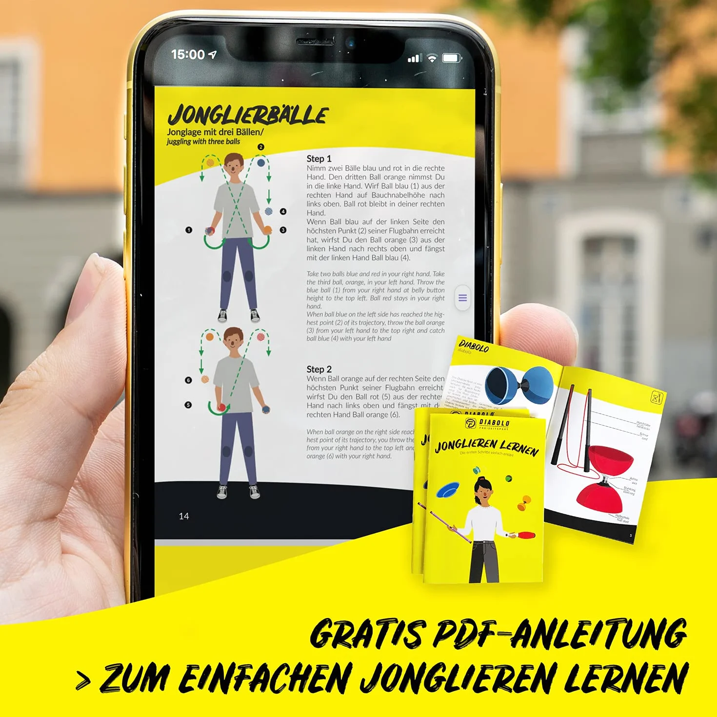 Diabolo Freizeitsport x5 Balles de Jonglage Premium Soft 62mm Cuir Synthétique imperméable Set