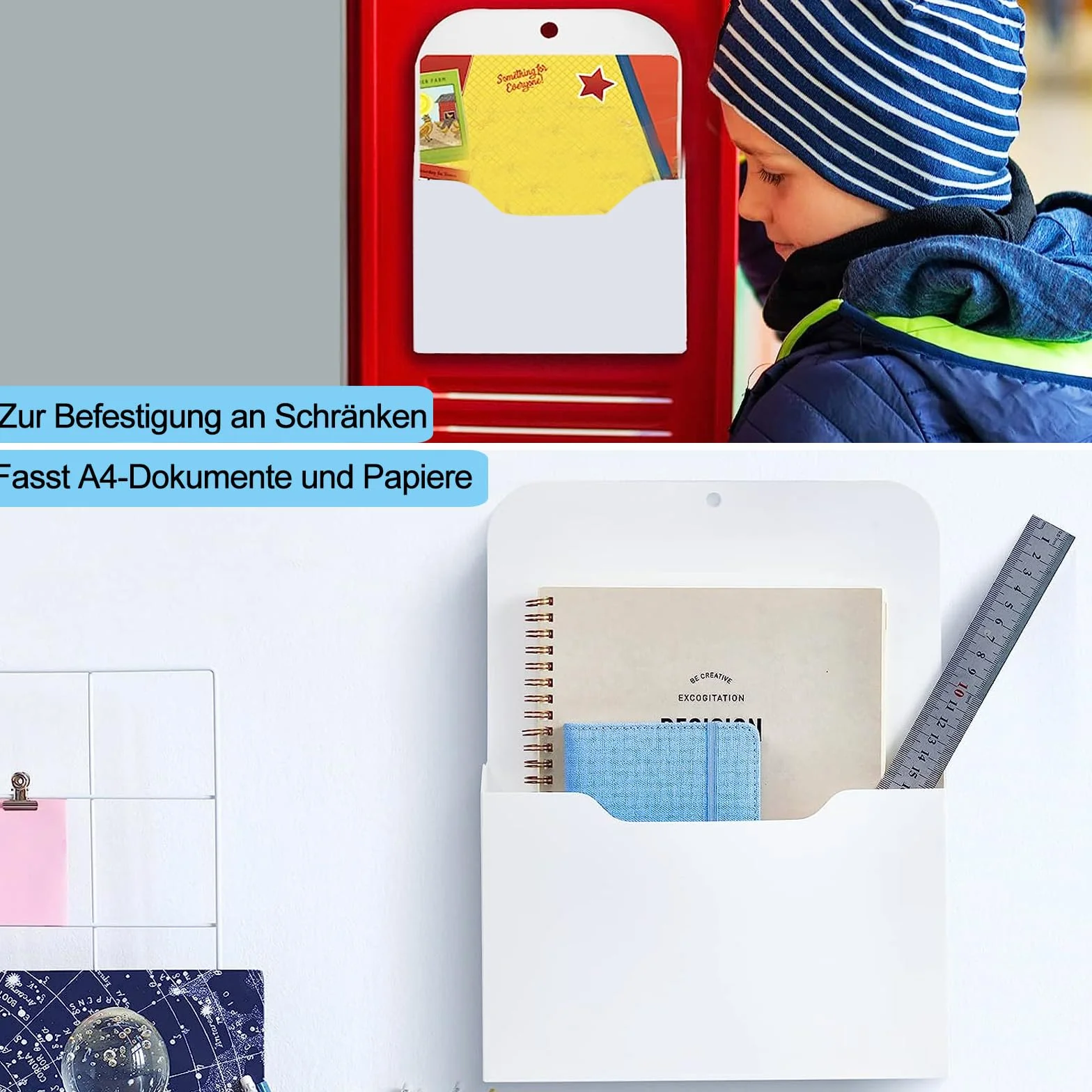 Porte Documents Magnétiques A4 3 pièces pour Tableau Blanc Réfrigérateur