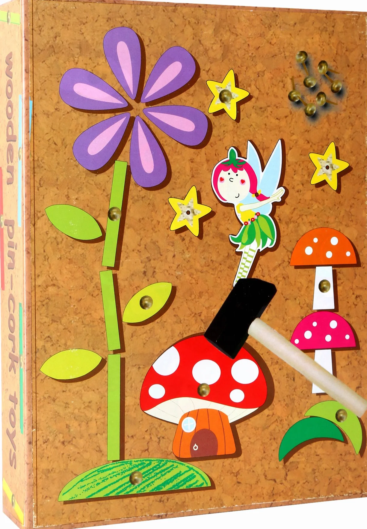 Small Foot 10227 Jeu de Marteau Fée en Bois Tableau Liège Motifs Fées Marteler 6 Ans