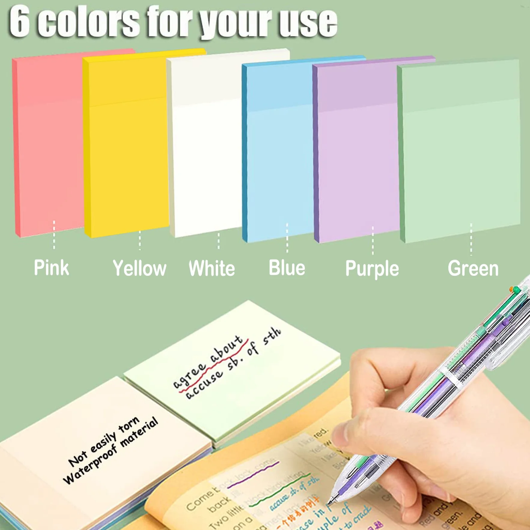 Sticky Notes Transparent 76x76mm, Notes Autocollantes Transparentes, Blocs-notes Autocollants, Papier de Notes Réutilisable