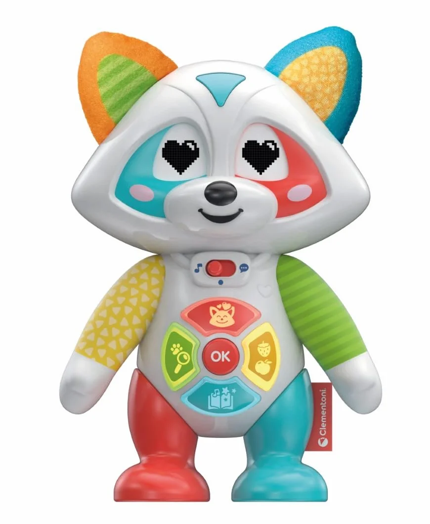 Clementoni Oliver Le Raton Laveur Joueur Interactif dès 2 Ans 3 Modes de Jeu Émotions Histoires Repas