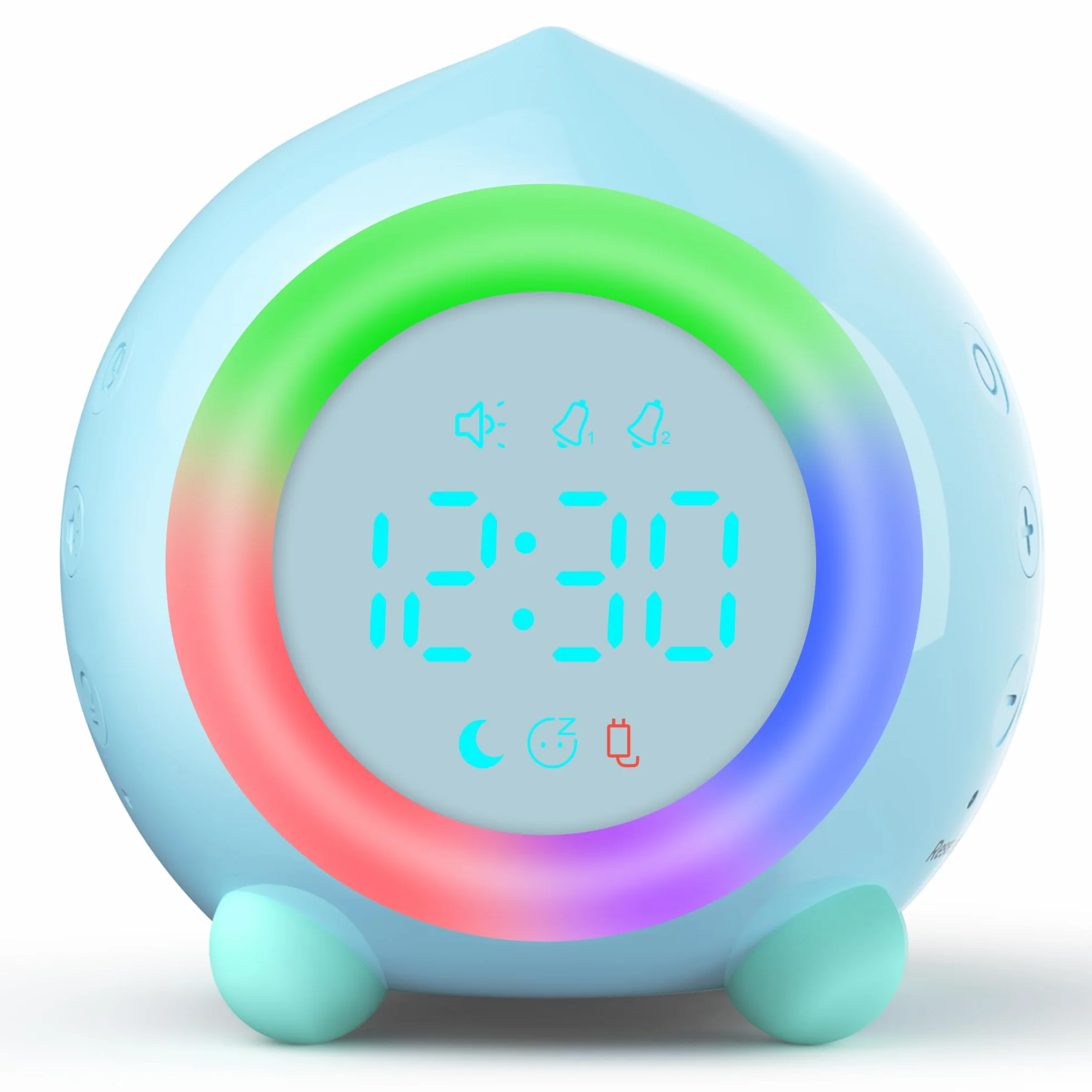 Edillas Réveil Enfant Digital Football Pêche Veilleuse Double Alarme Snooze 6 Sonneries