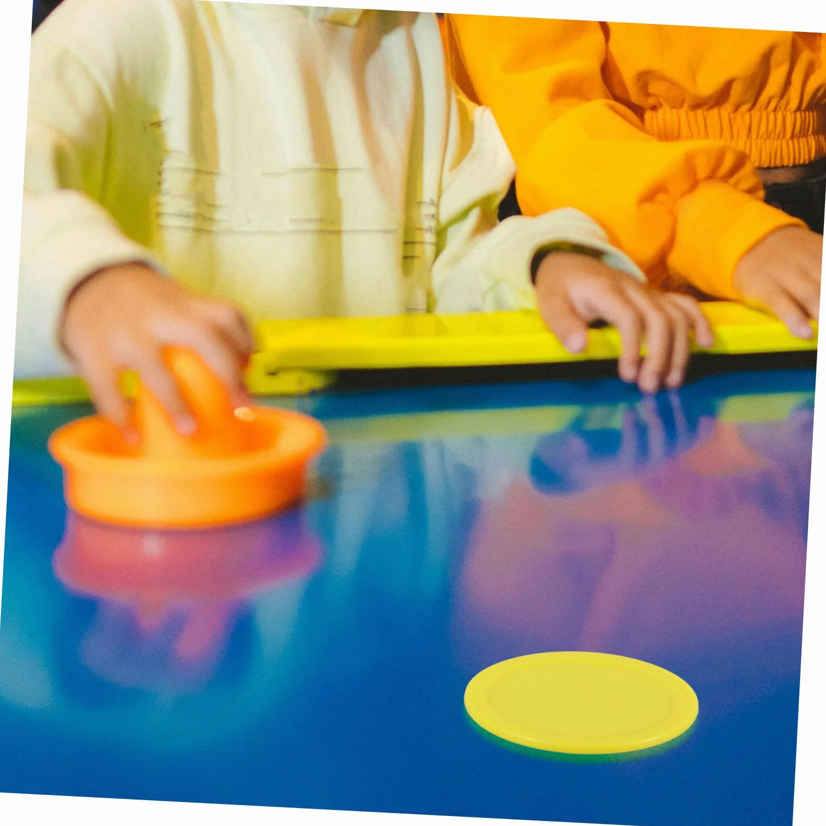 Toyvian 10 Pièces Rondelles Hockey Glace Plastique Jaune Accessoires Remplacement Table Maniabilité