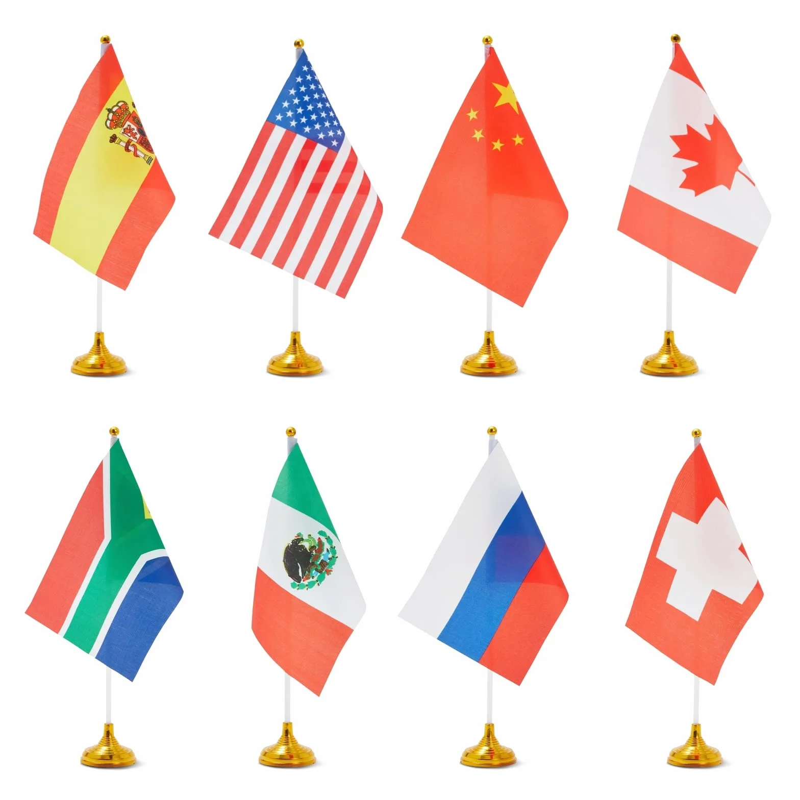 Juvale Drapeaux Pays du Monde Internationaux 21 x 13,9 cm avec Supports 30 cm Paquet de 24