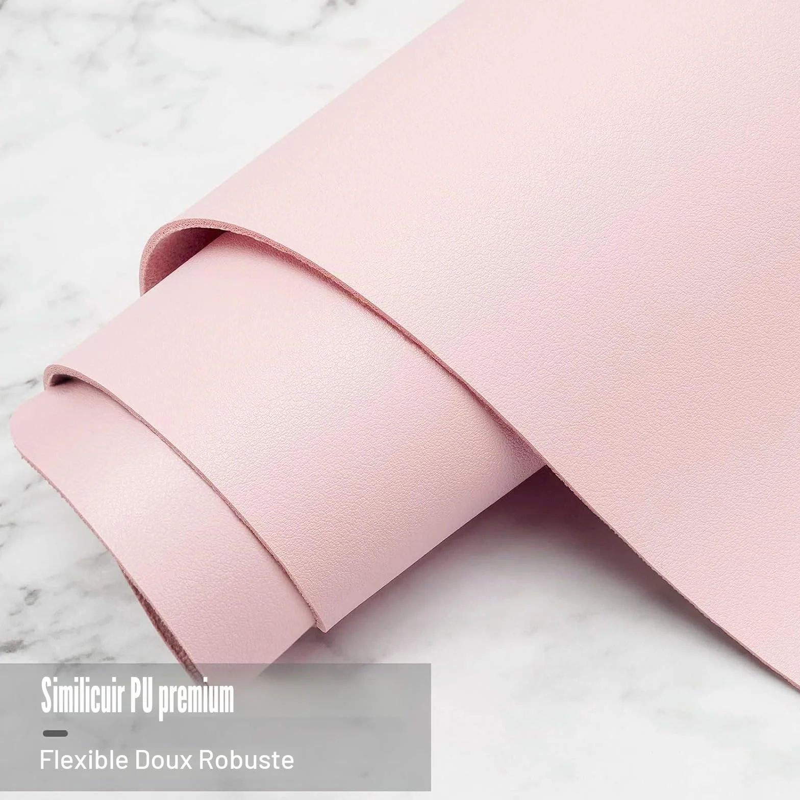 Sous-main en cuir PU 76,2 x 35,6 cm - Tapis de souris extra large imperméable - Antidérapant - Rose