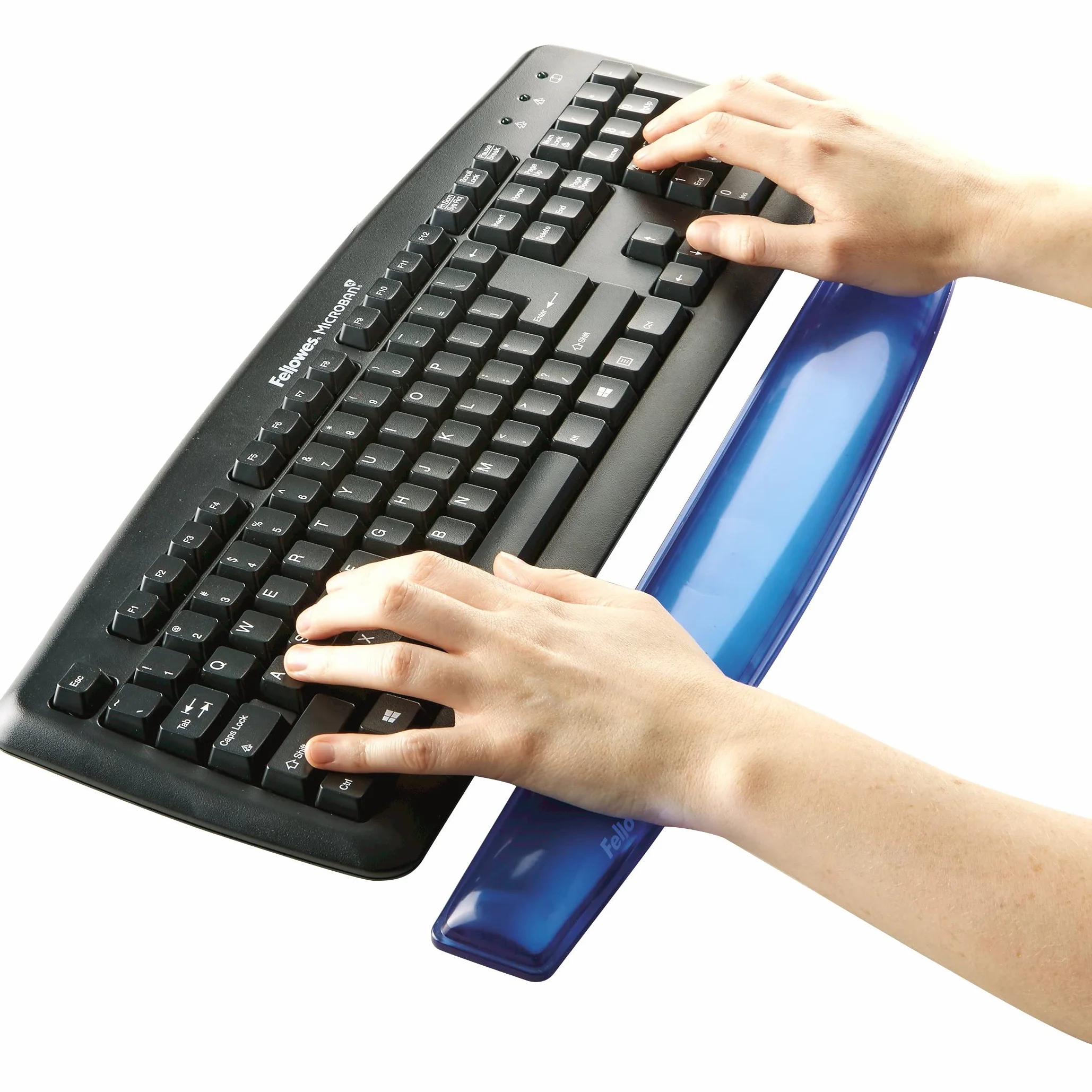 Fellowes Repose poignet pour clavier Gel Crystal Bleu 48x57 cm