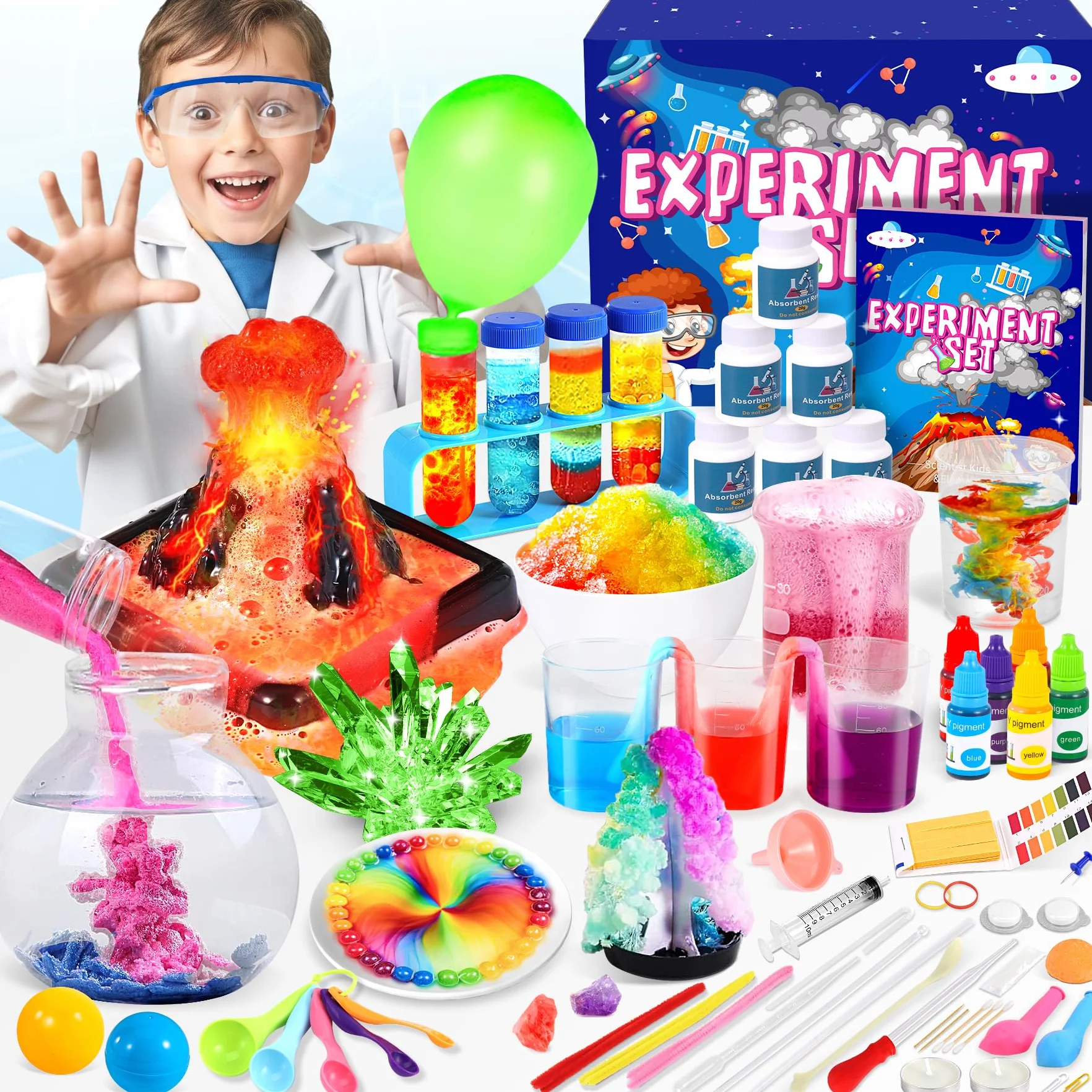 80+ Experiences Scientifiques Enfants - Kit Scientifique Enfant - Cadeau Fille Garcon 6-10 Ans - Jouet Chimie