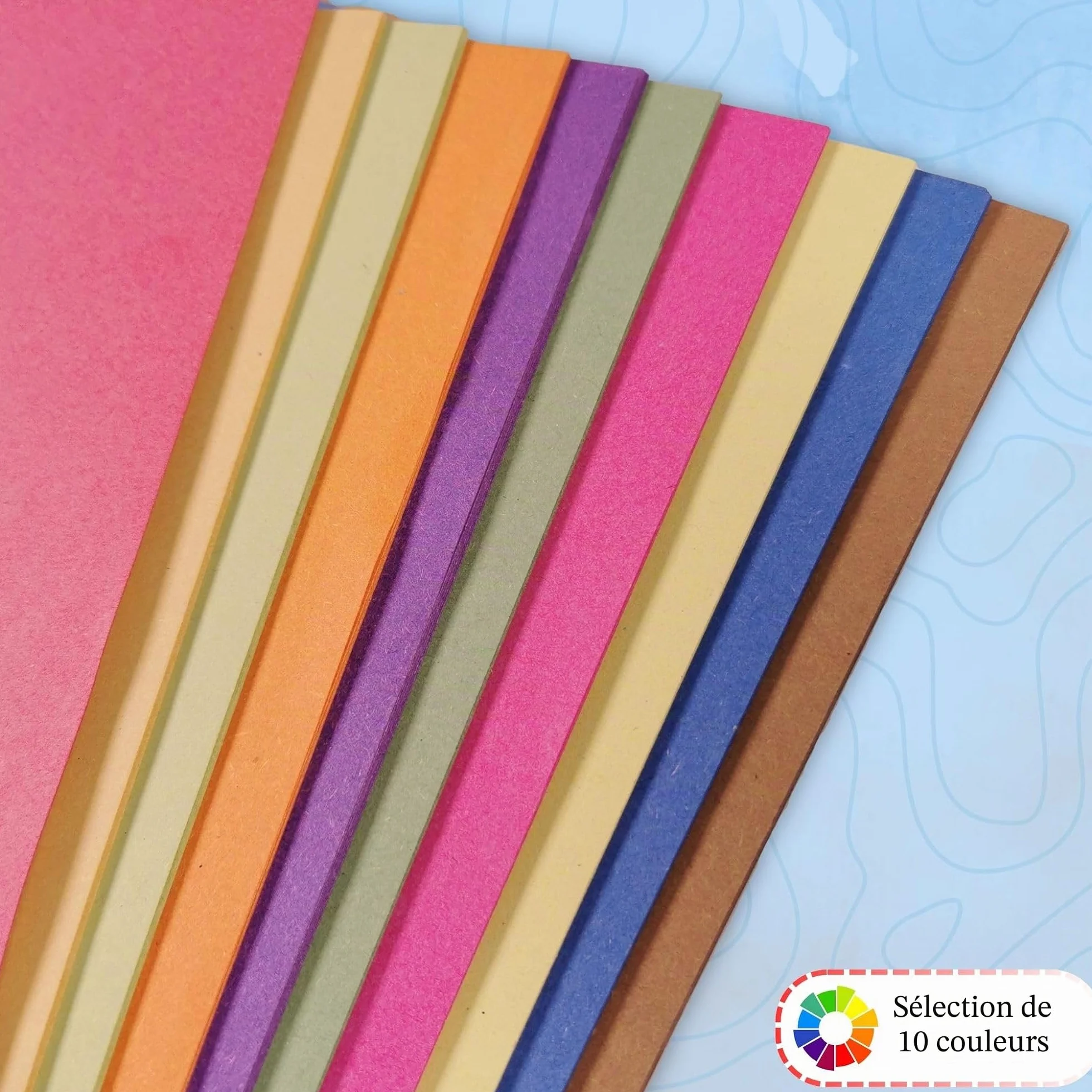 Papier à sucre recyclé A2 Couleurs vives 60 x 42 cm Lot de 20 feuilles pour loisirs créatifs