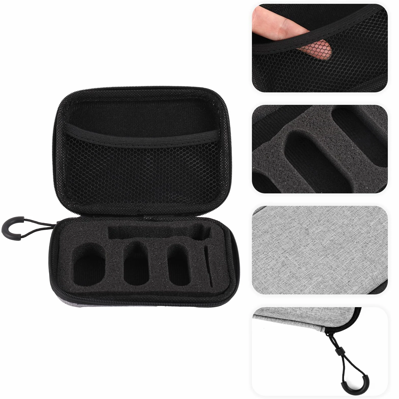 Étui de Protection PLAUD NotePin AI, Housse EVA Souple Portable avec Mousqueton Noir